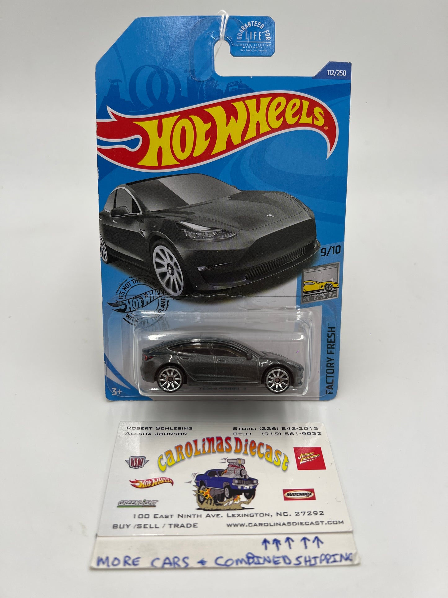 2020 Hot Wheels Factory Fresh #112 Tesla Model 3 Gray (Card Not Perfect) 48F