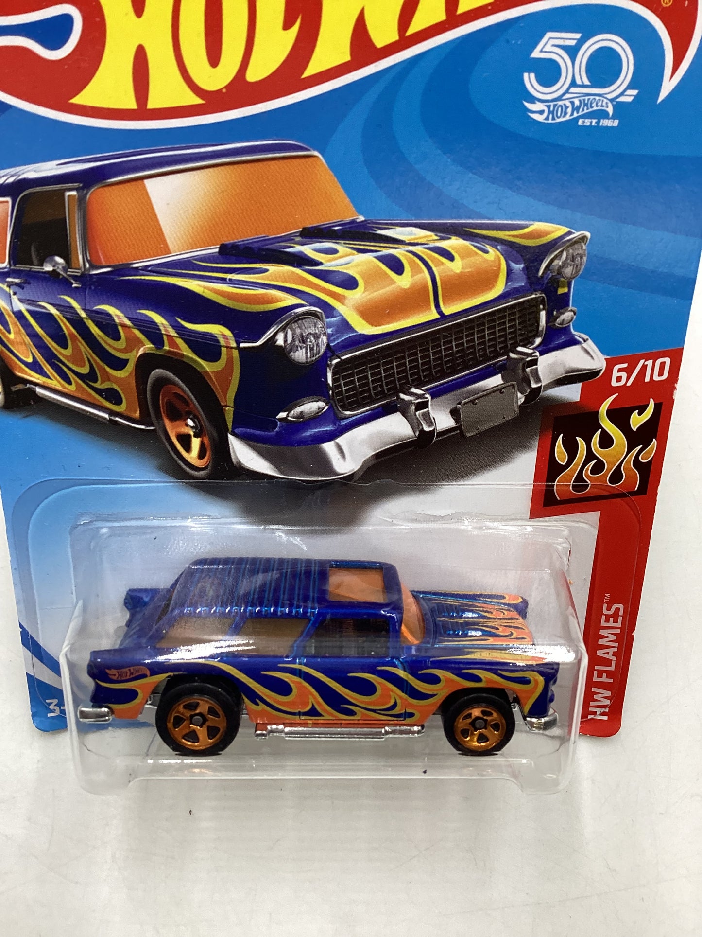 2018 Hot Wheels #146 Blue Classic 55 Nomad 6E