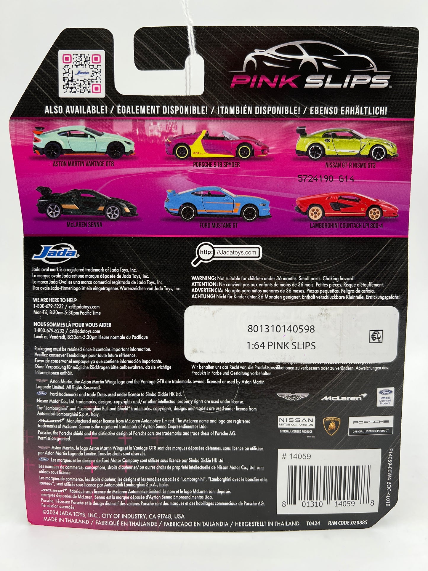 Jada Diecast Pink Slips W/Tin Nissan GT-R Nismo GT3 Green 110F