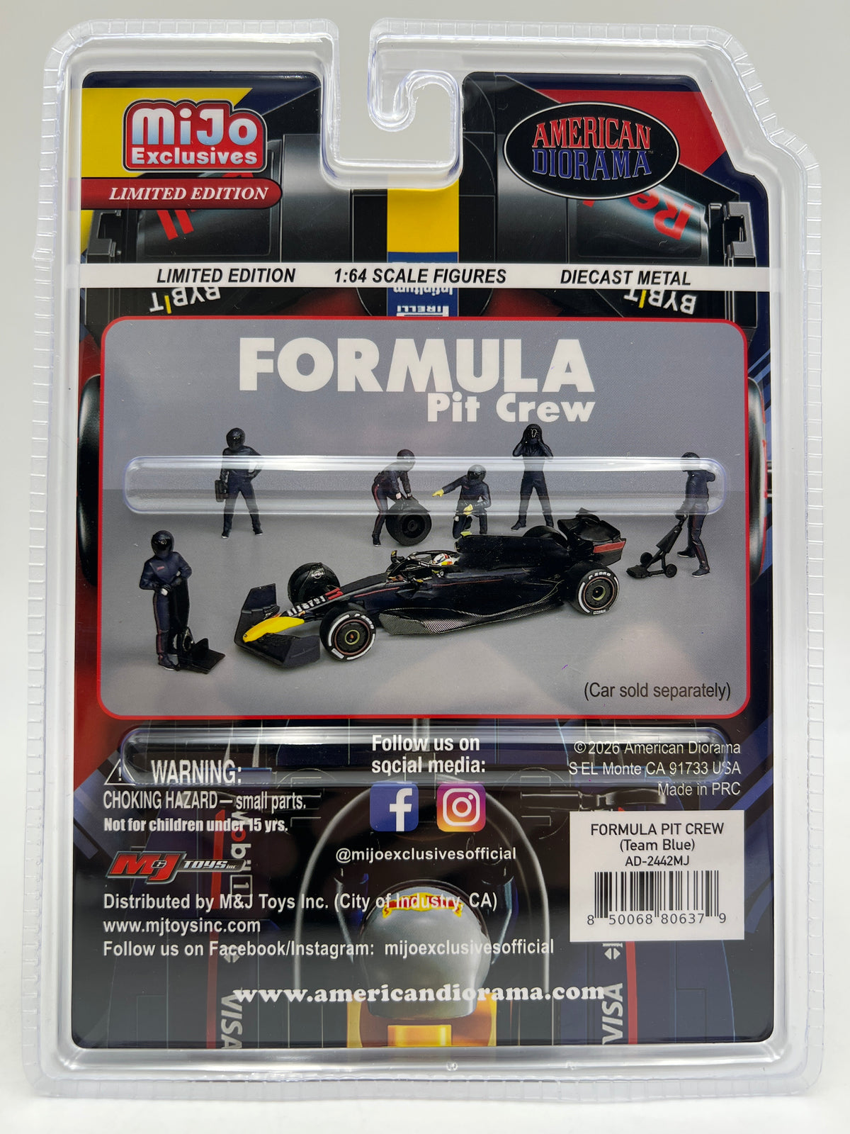 American Diorama MiJo Exclusives 1:64 Formula 1 Pit Crew  Team Blue
