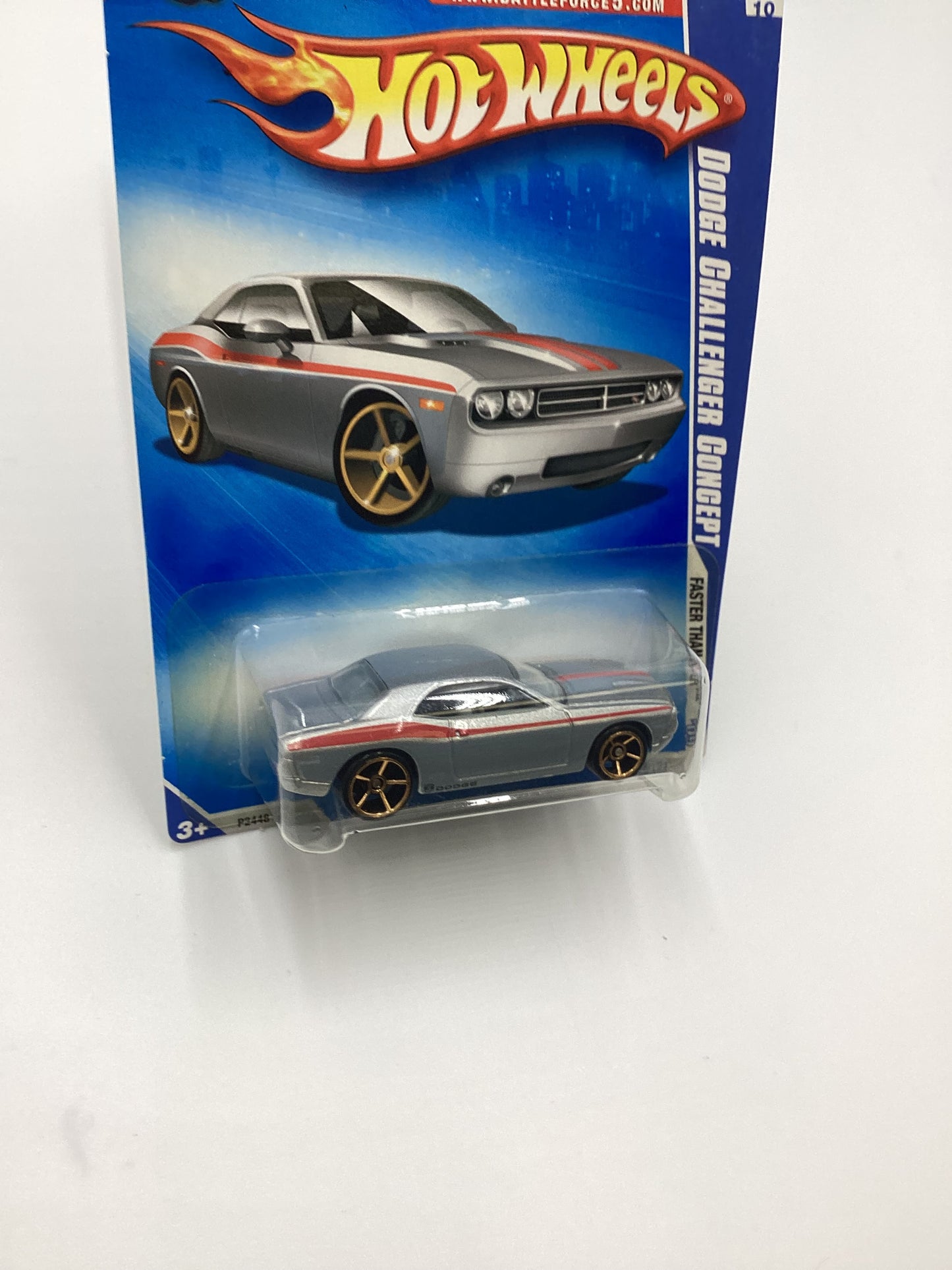 2009 Hot Wheels #128 Dodge Challenger Concept FTE faster than ever Silver Battle Force Card 44C