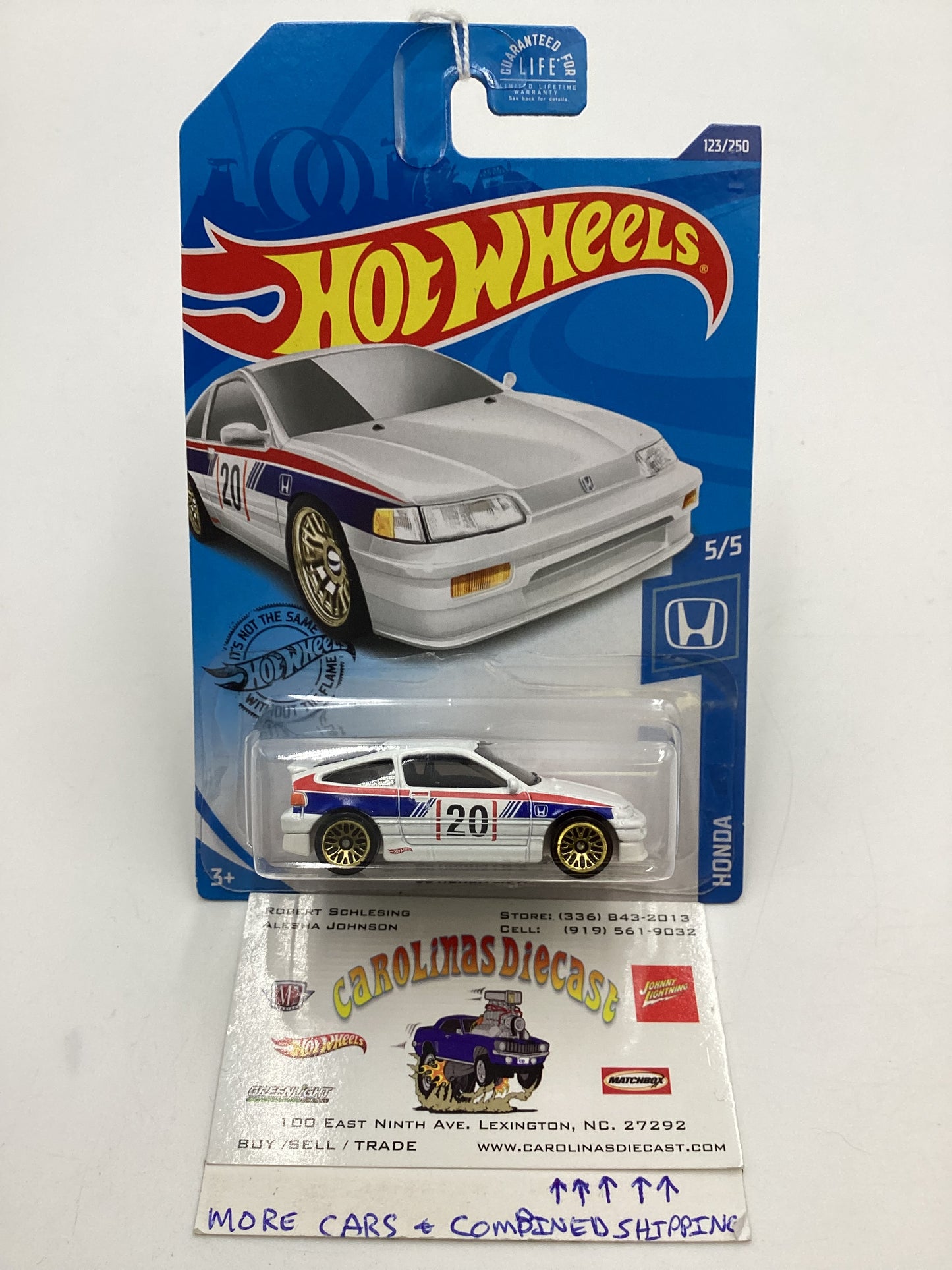 2020 Hot Wheels Honda #123 88 Honda CR-X White 77E