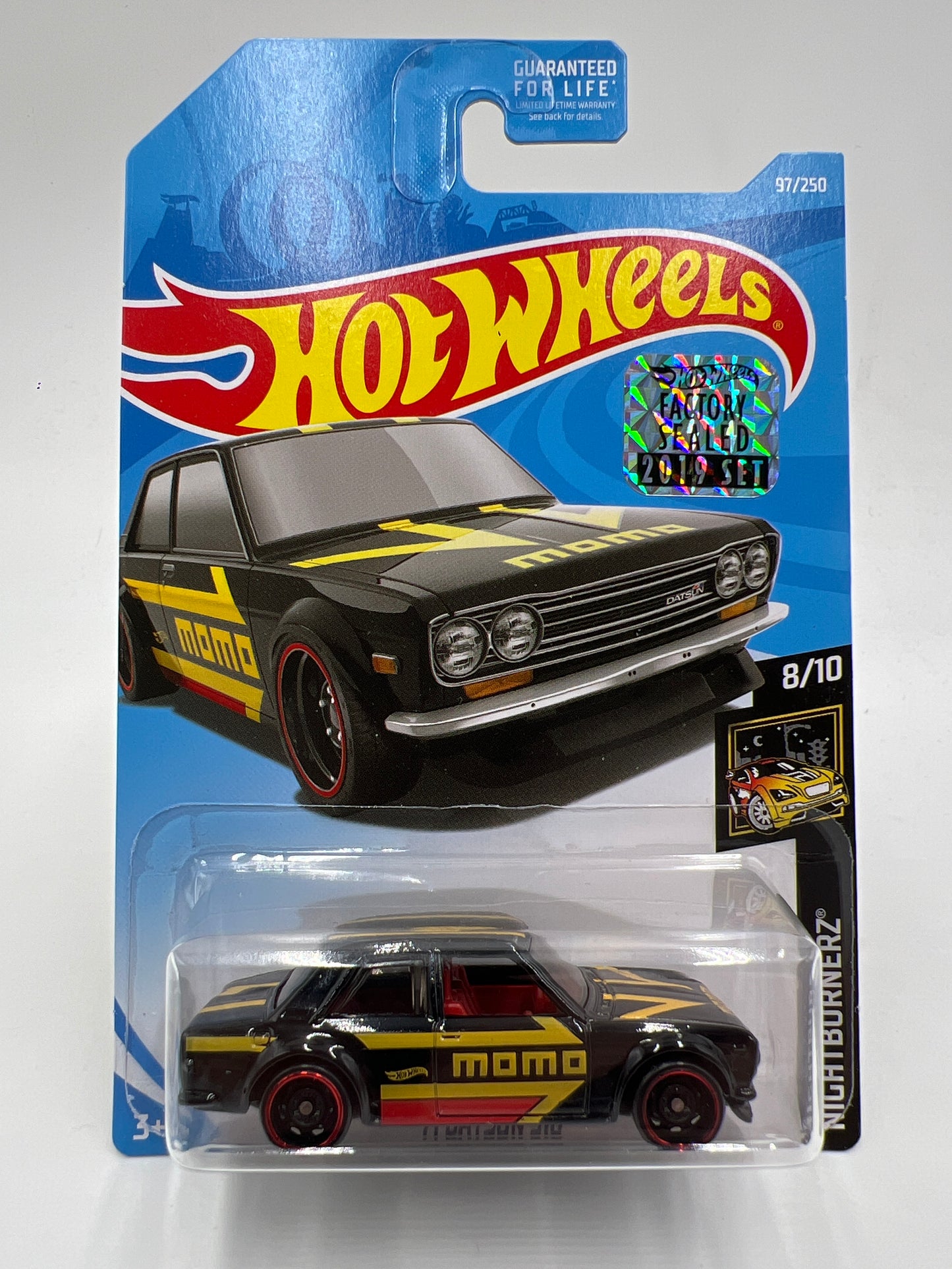 2019 Hot Wheels Factory Sealed Kmart Exclusive #97 71 Datsun 510 Momo Black W/Protector