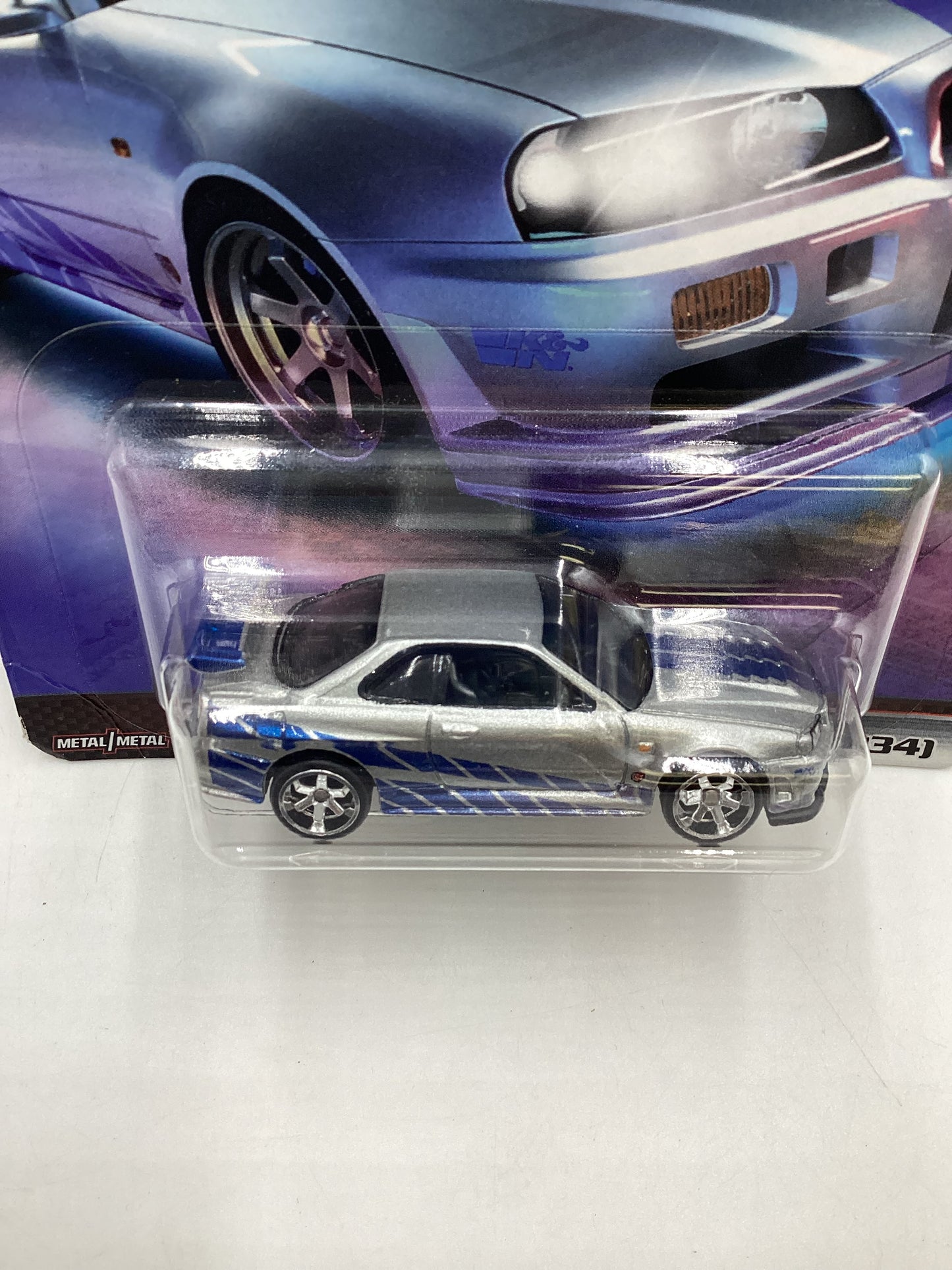 Hot Wheels Fast and furious Fast imports #1 Nissan Skyline gt-R bnr34 *BL Corner Damage* with protector