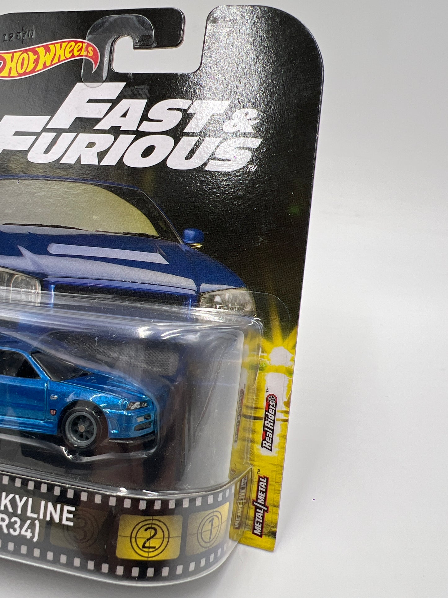 Hot Wheels Retro Entertainment Fast & Furious Nissan Skyline GT-R R34 Blue W/Protector
