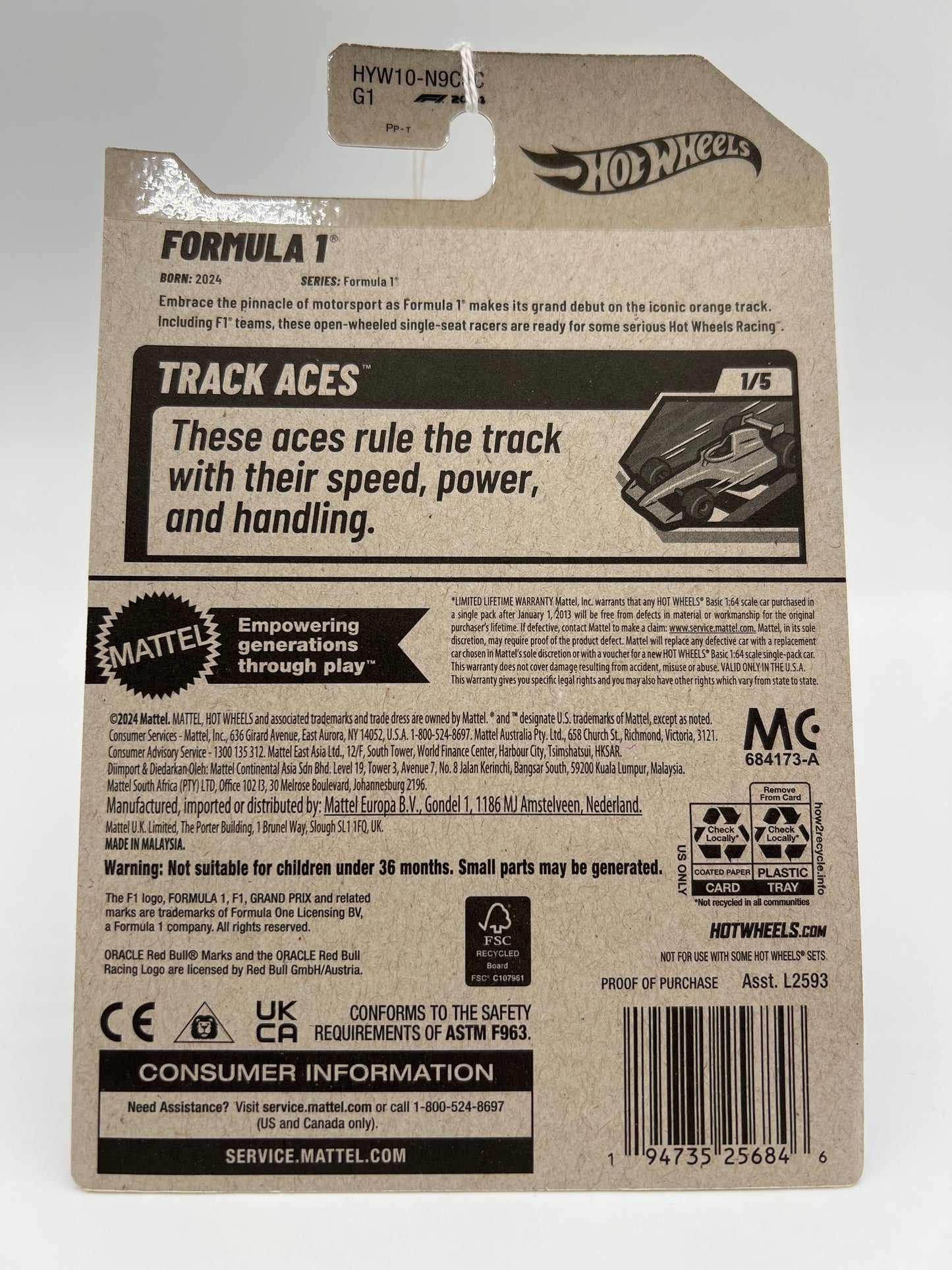 2025 Hot Wheels C Case #59 Formula 1 Oracle Red Bull Racing Blue 113C