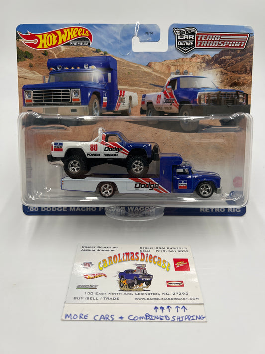 Hot Wheels Team Transport #51 80 Dodge Macho Power Wagon / Retro Rig 279E