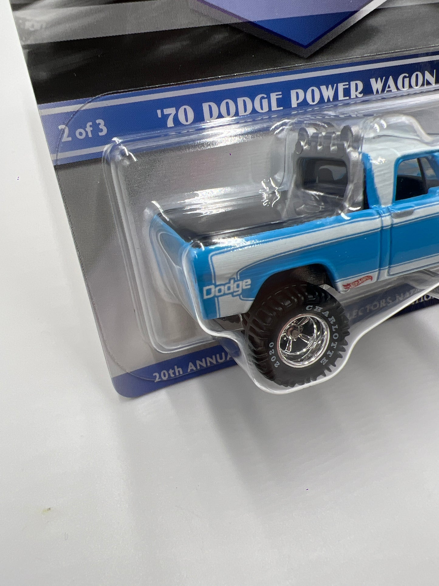 2020 Hot Wheels 20th Annual Collector Nationals 70 Dodge Power Wagon 2519/6000 Blue W/Protector