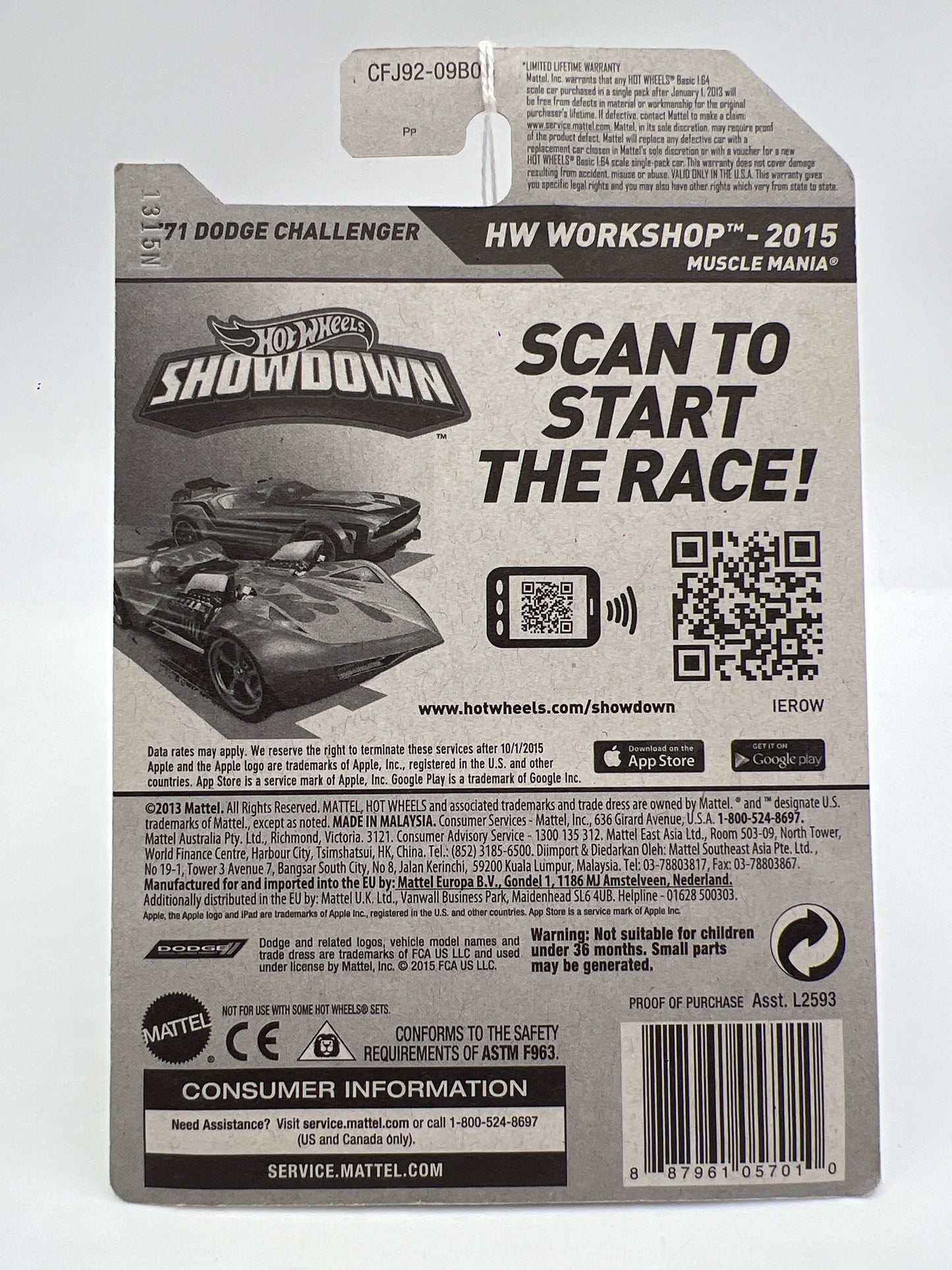 2015 Hot Wheels Walmart Exclusive Zamac 13 #227 71 Dodge Challenger 148E