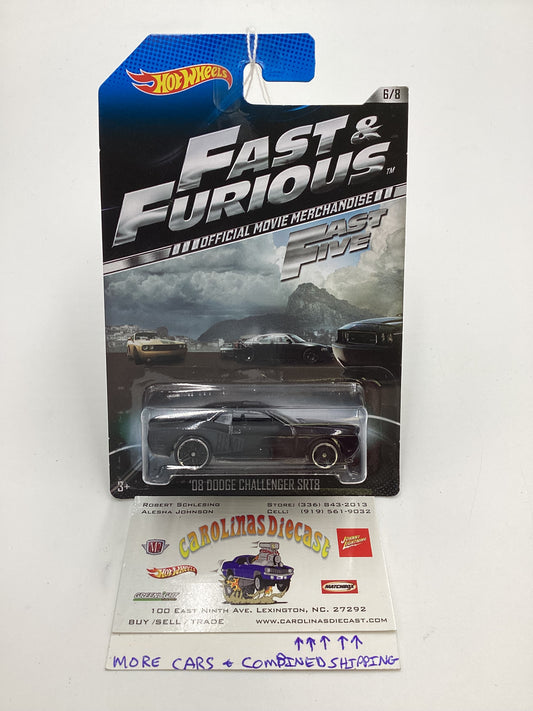 2014 Hot Wheels Fast and Furious Fast Five #6 08 Dodge Challenger SRT8 Black 71H