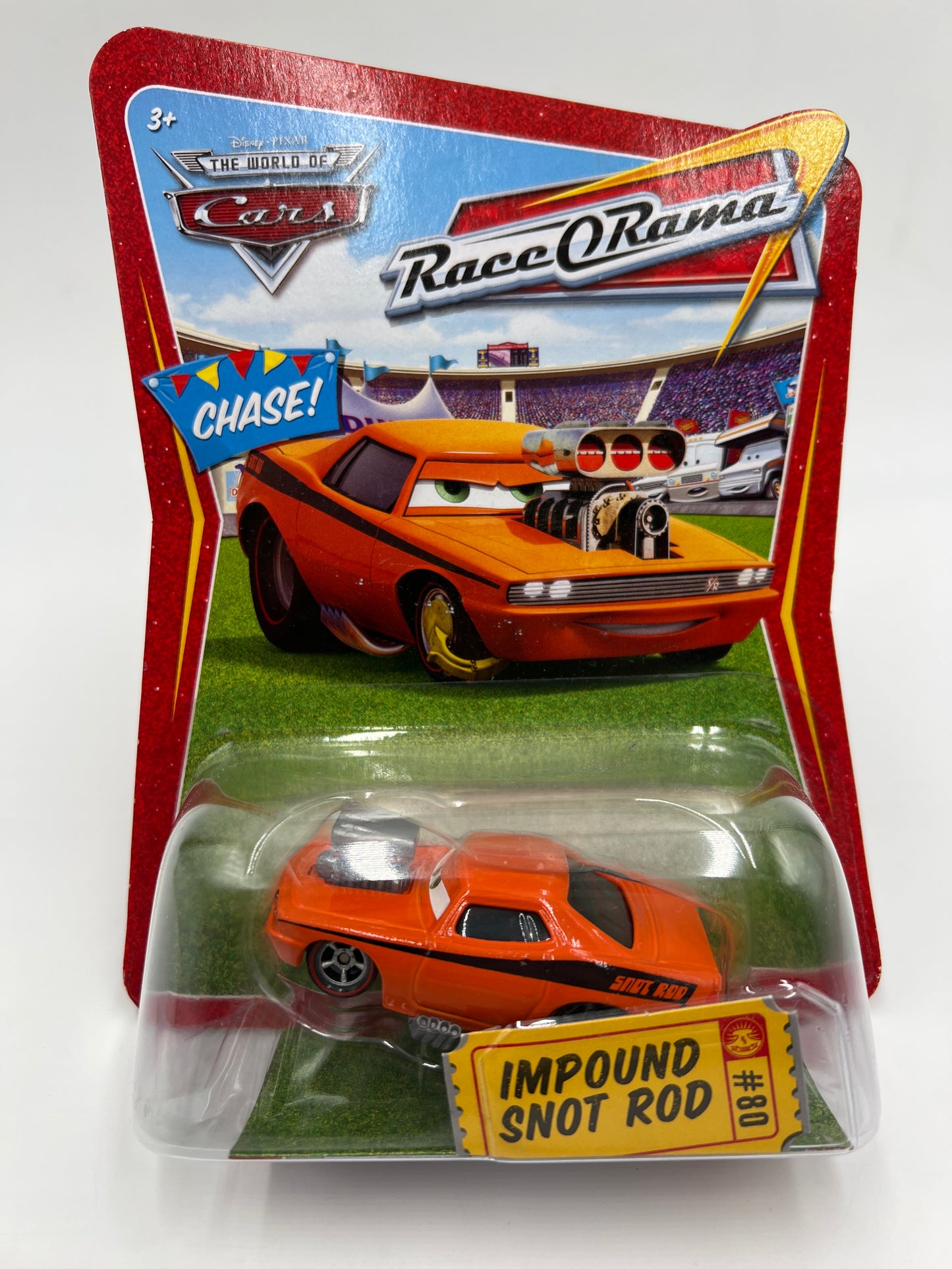 Disney Pixar The World Of Cars Race O Rama #80 CHASE Impound Snot Rod Orange