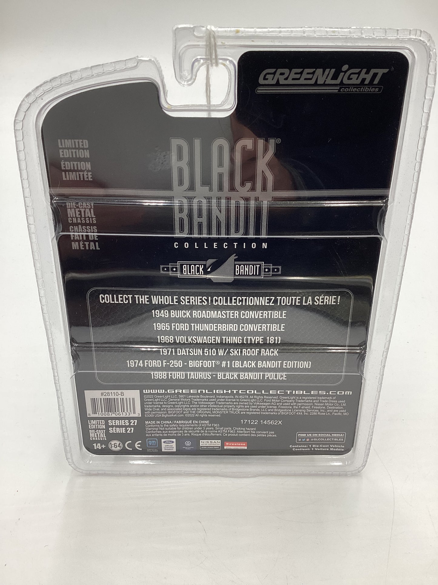 Greenlight Black Bandit Series 27 1965 Ford Thunderbird Convertible Black 180D