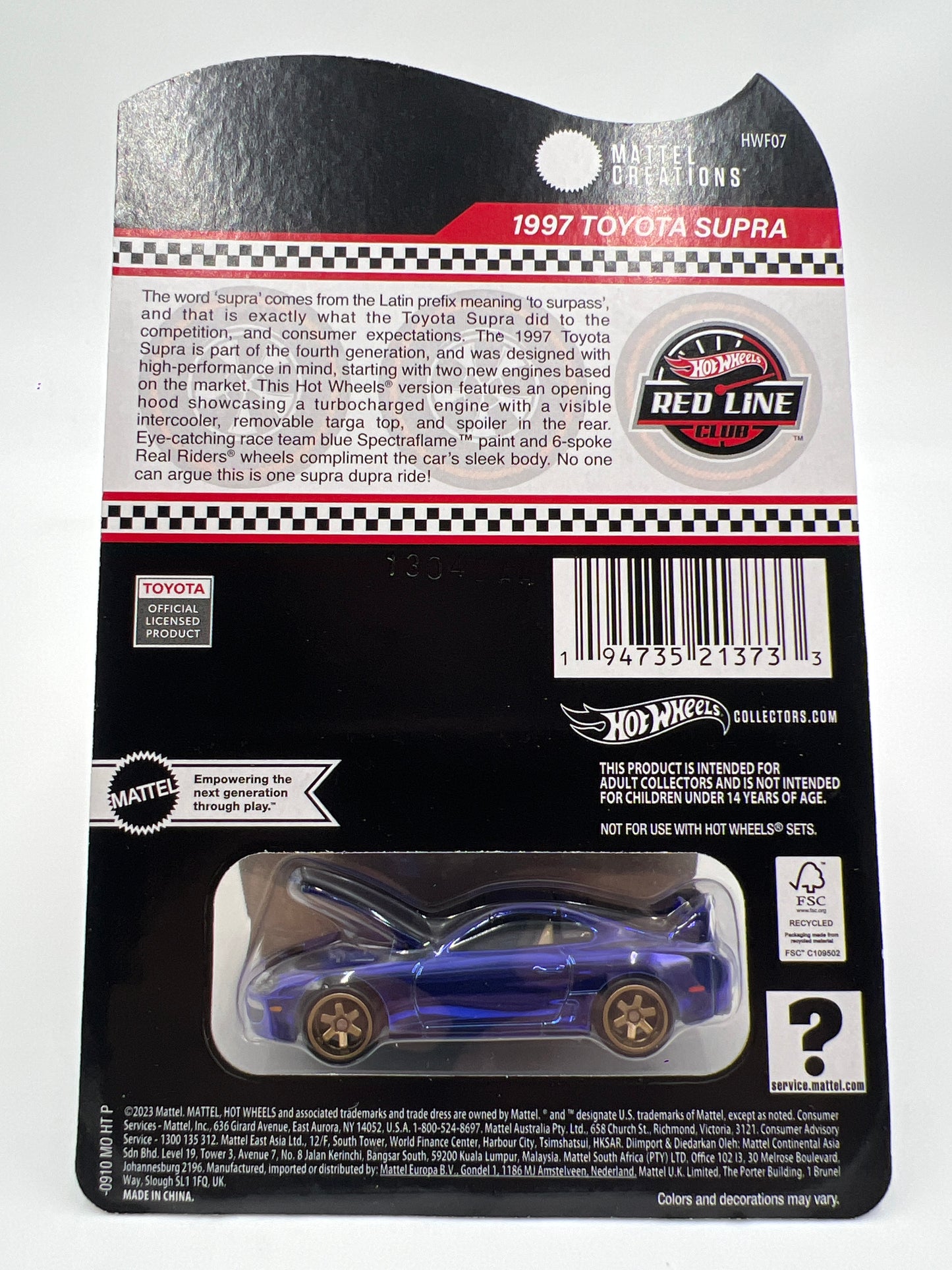 2024 Hot Wheels RLC 1997 Toyota Supra Blue W/Protector