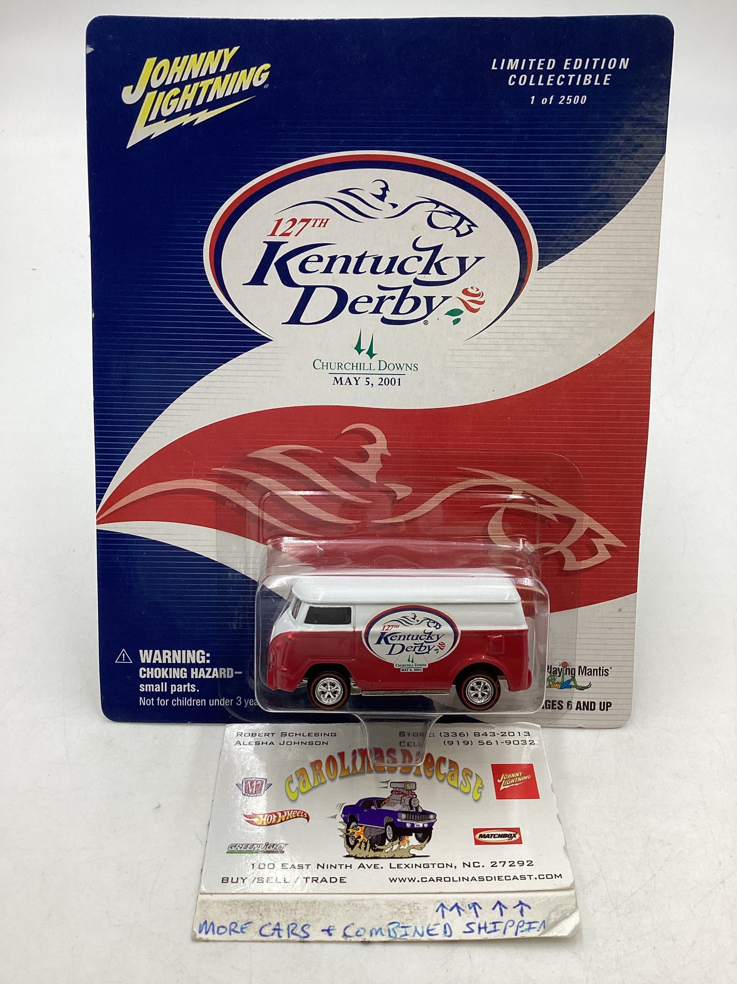 Johnny Lightning 127th Kentucky Derby VW Bus Red 1/2500 214A