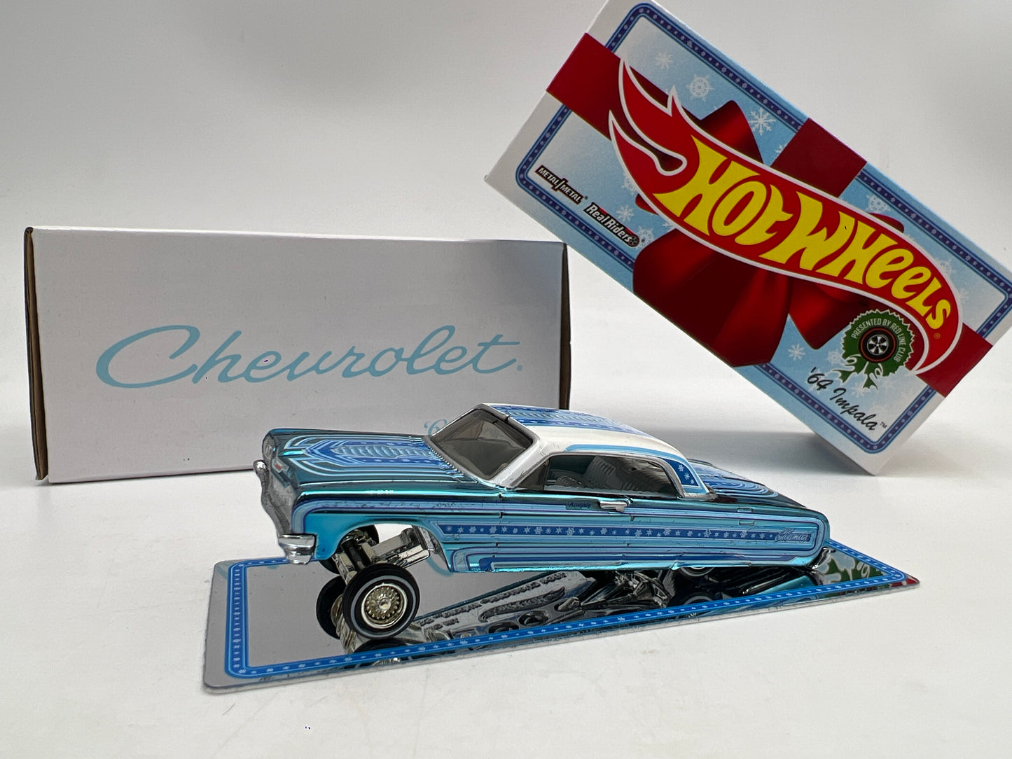 2021 Hot Wheels RLC #3424/30000 64 Chevrolet Impala Snowman Light Blue