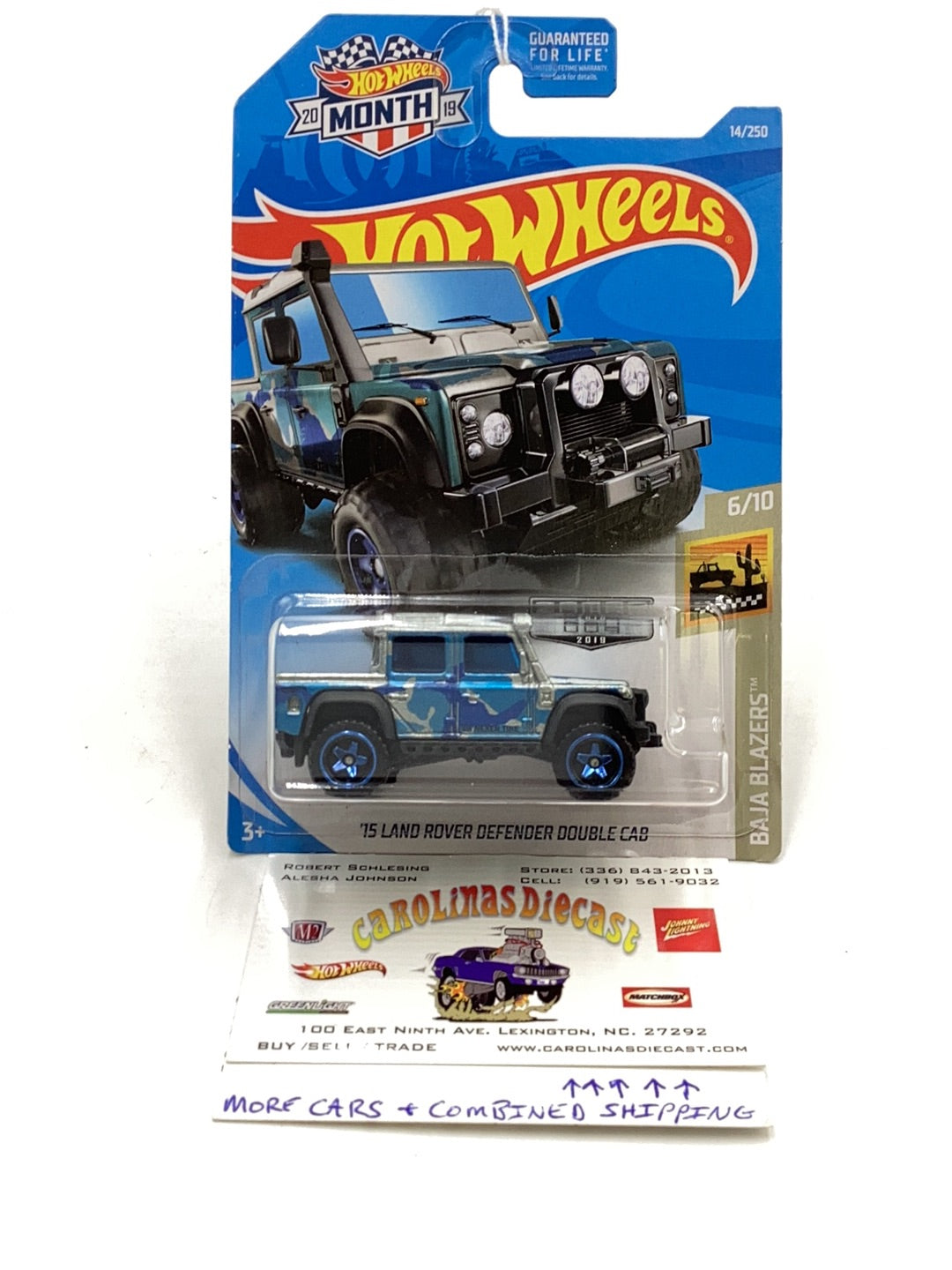 2019 Hot Wheels #14 ‘15 Land Rover Defender Double Cab Zamac 004 147B