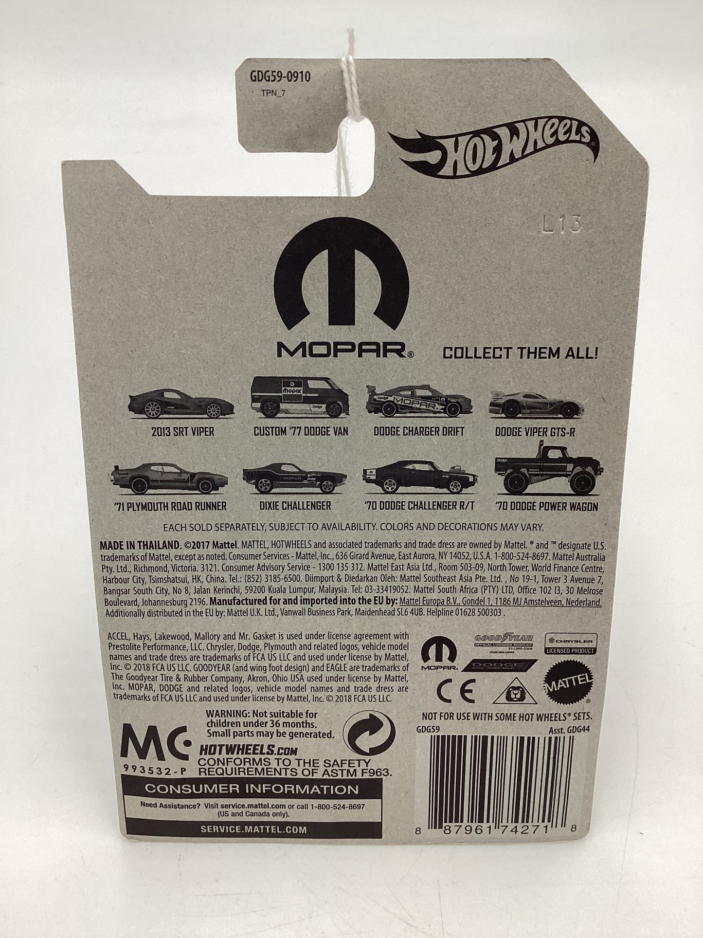 Hot wheels Exclusive Mopar Series #6 Dixie Challenger Red