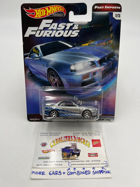 Hot Wheels Fast & Furious Fast Imports #1 Nissan Skyline GT-R BNR34 Silver W/Protector