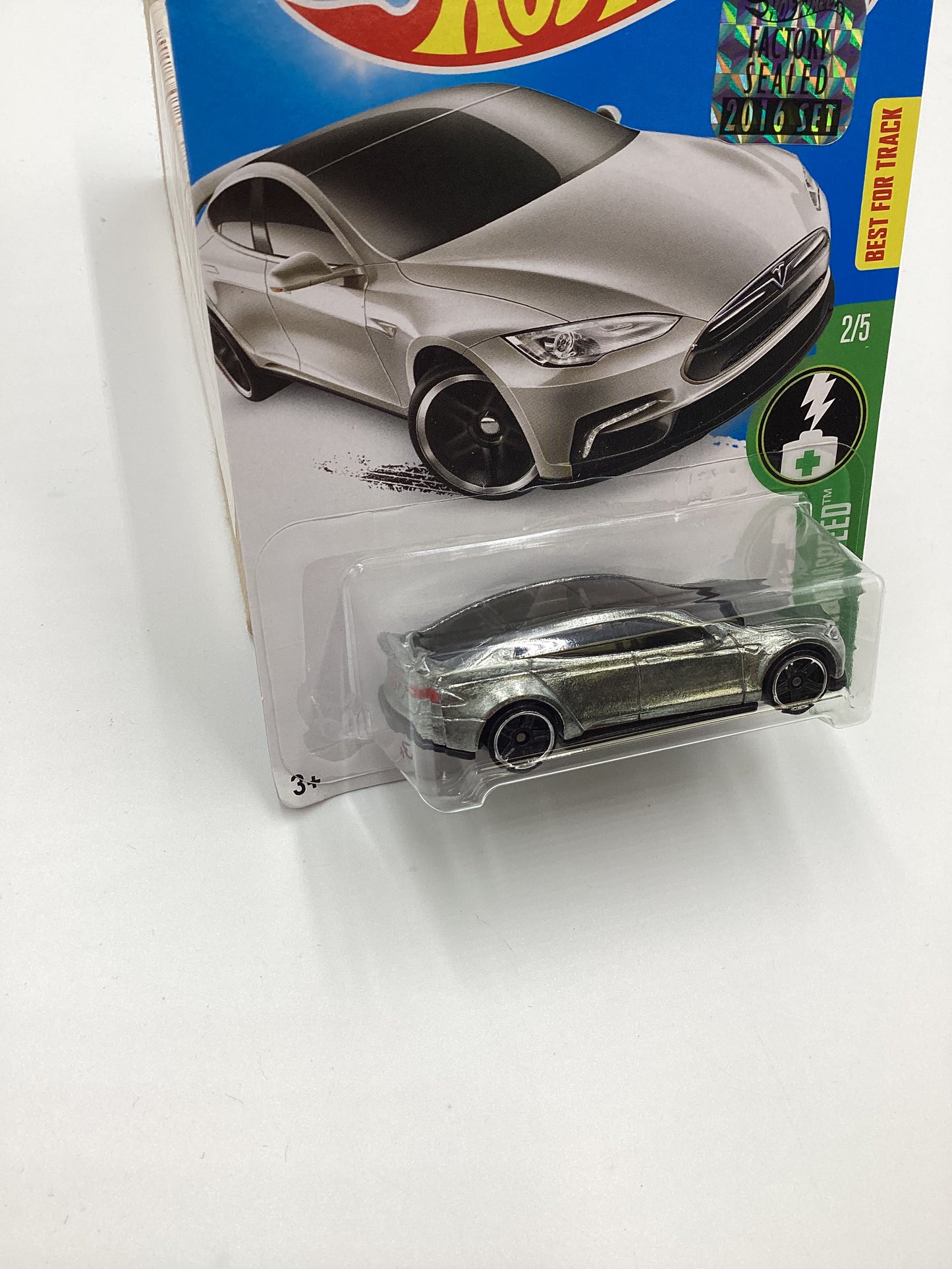 2016 Hot Wheels #242 Tesla Model S Factory Sealed Zamac Walmart Exclusive with protector