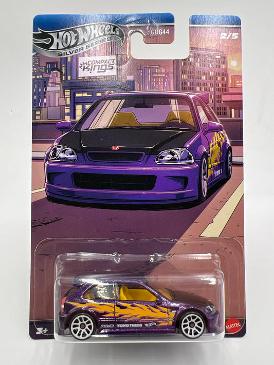 2025 Hot Wheels Silver Series Compact Kings #2 99 Honda Civic Type R EK9 Purple 161C