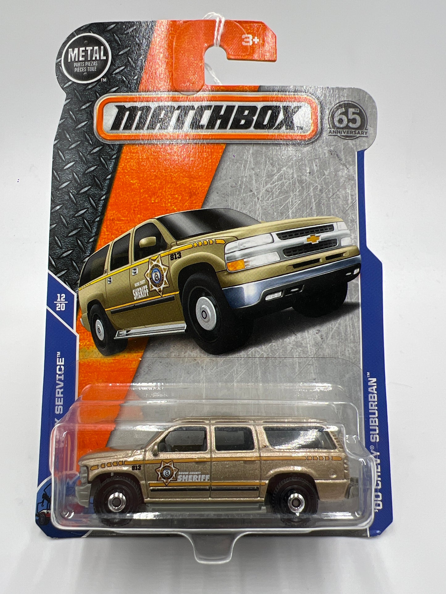 Matchbox 65th Anniversary #38 MBX Service 00 Chevy Suburban Sheriff Gold 208F