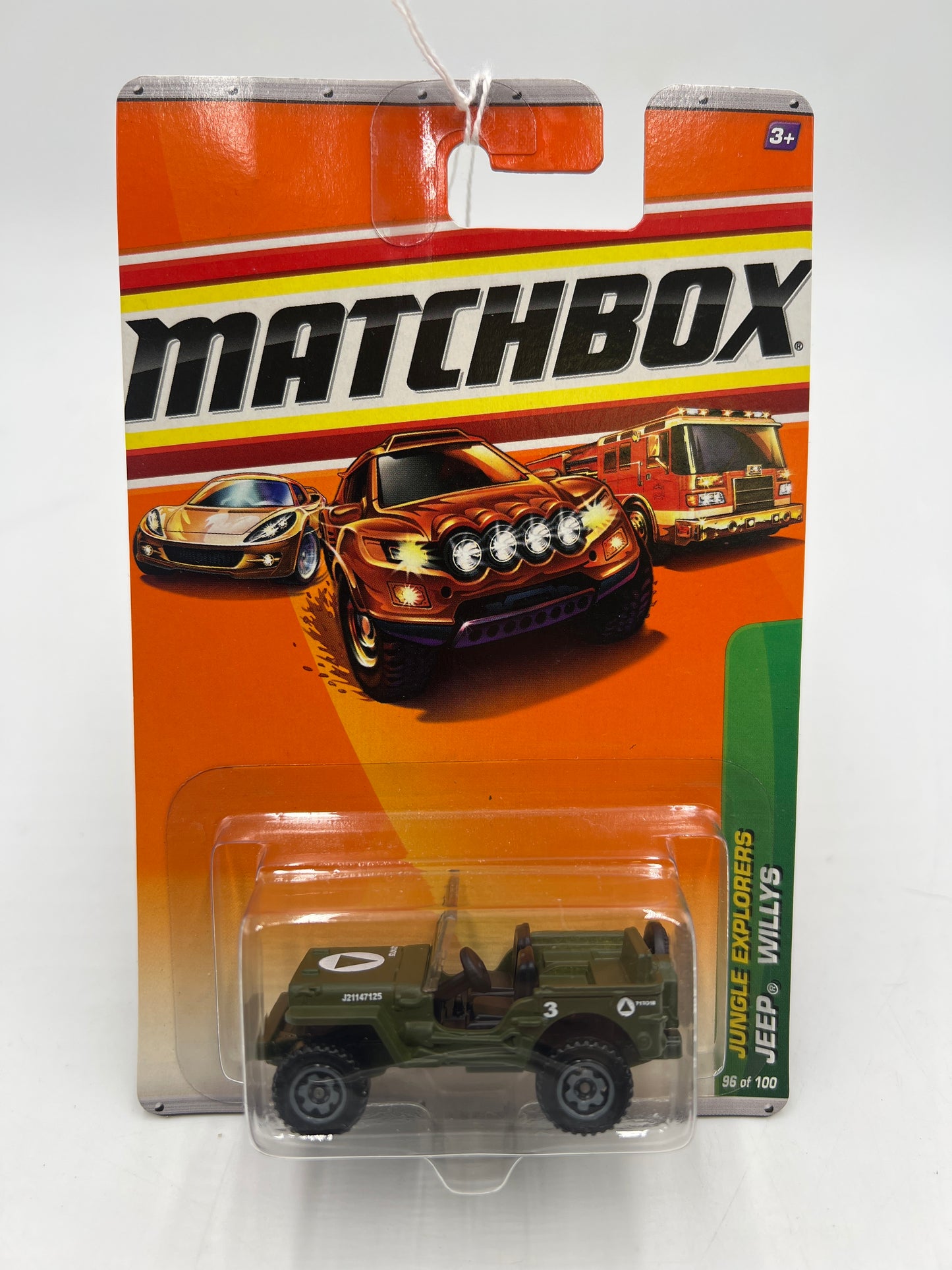 Matchbox 2010 Jungle Explorers Jeep Willys Green #96 43H