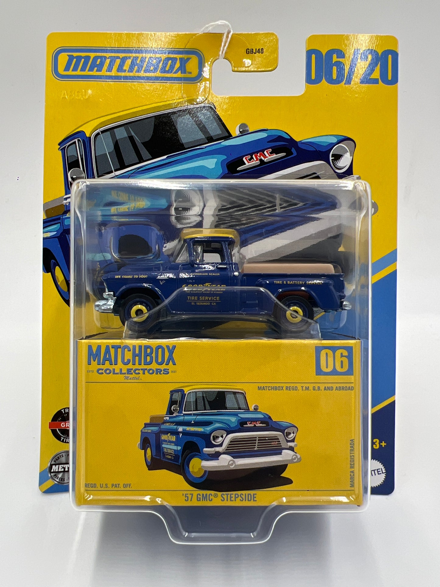 2025 Matchbox Collectors #6 57 GMC Stepside Blue Goodyear 169C