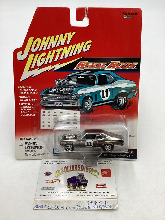 Johnny Lightning Rebel Rods Boss-A-Nova 1969 Chevy Nova SS Chrome 189F