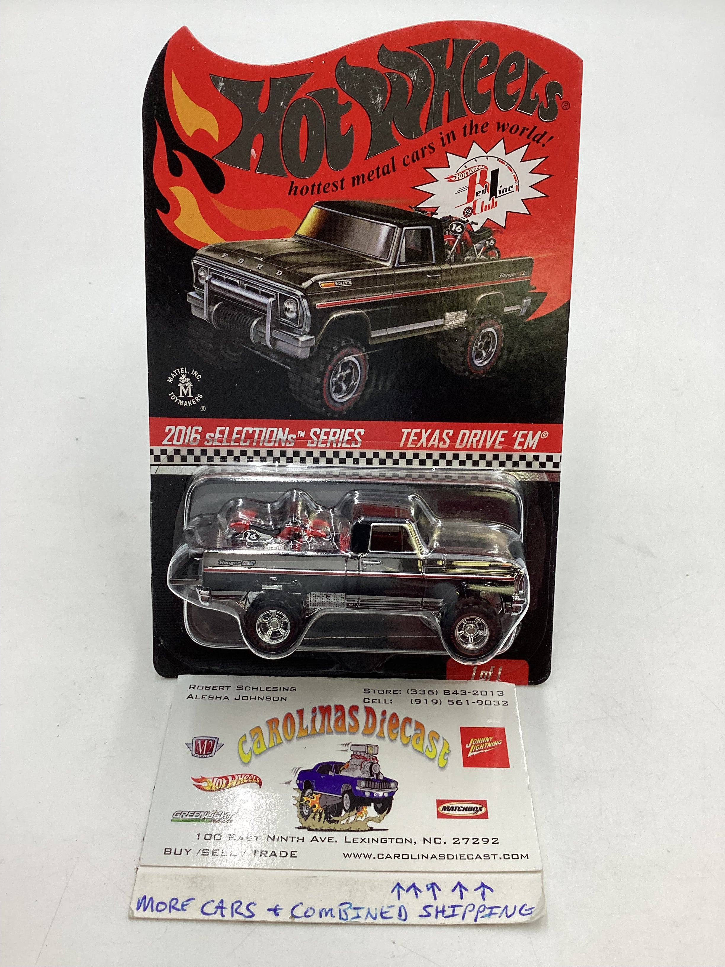 Hot Wheels RLC 1972 Ford Texas Drive ‘Em 2016 Selection Series 15 store 3451/9000