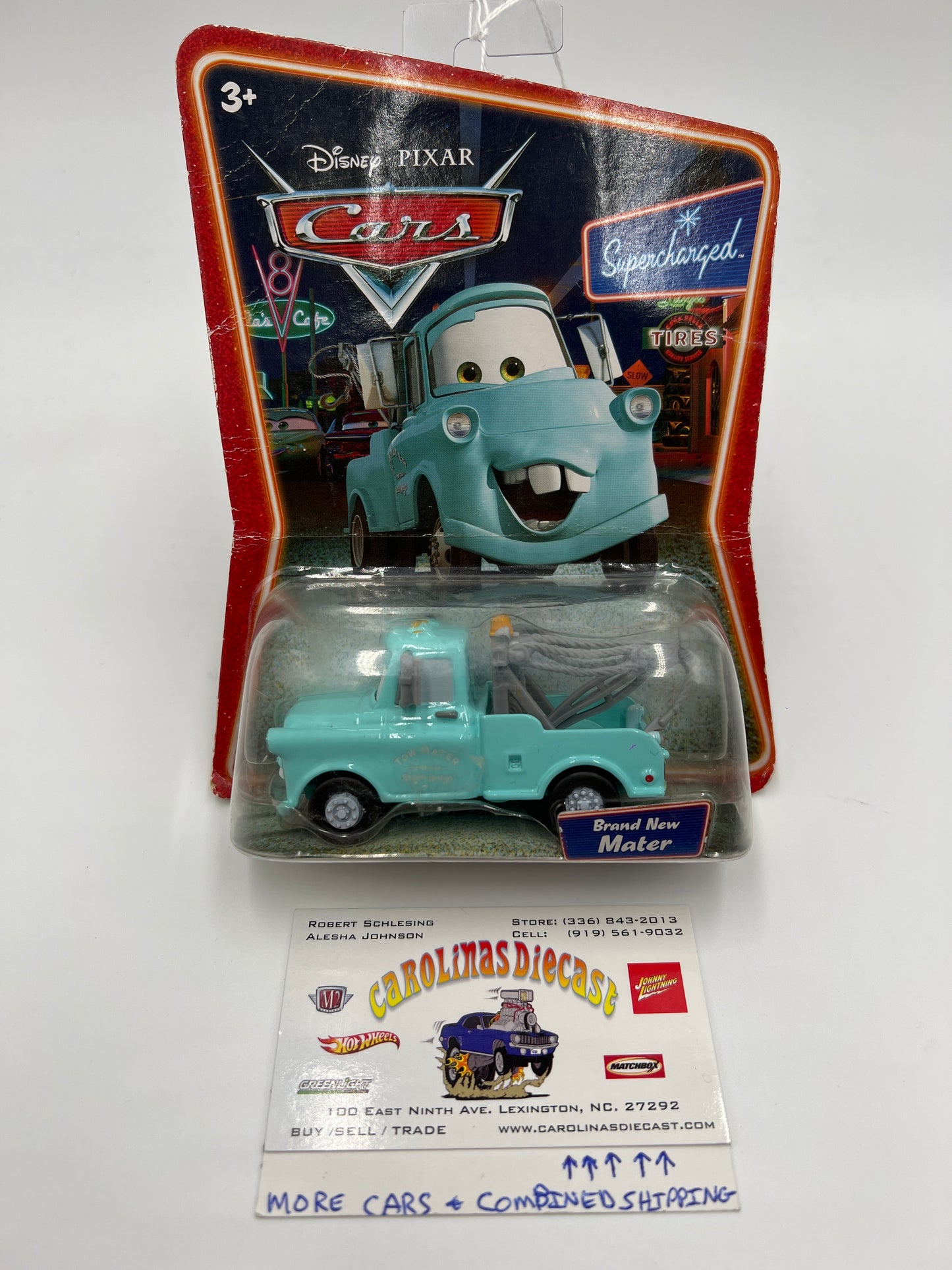 Disney Pixar Cars Supercharged Brand New Mater Light Blue Bad Card 140A