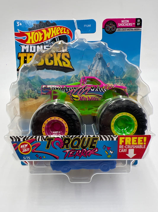 2021 Hot Wheels Monster Trucks Neon Shockers #5 Torque Terror 126G