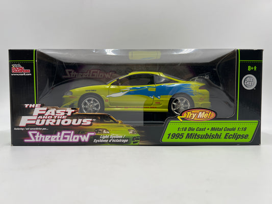 Racing Champions 1/18 Fast & Furious Street Glow 1995 Mitsubishi Eclipse Green VHTF Missing Mirror