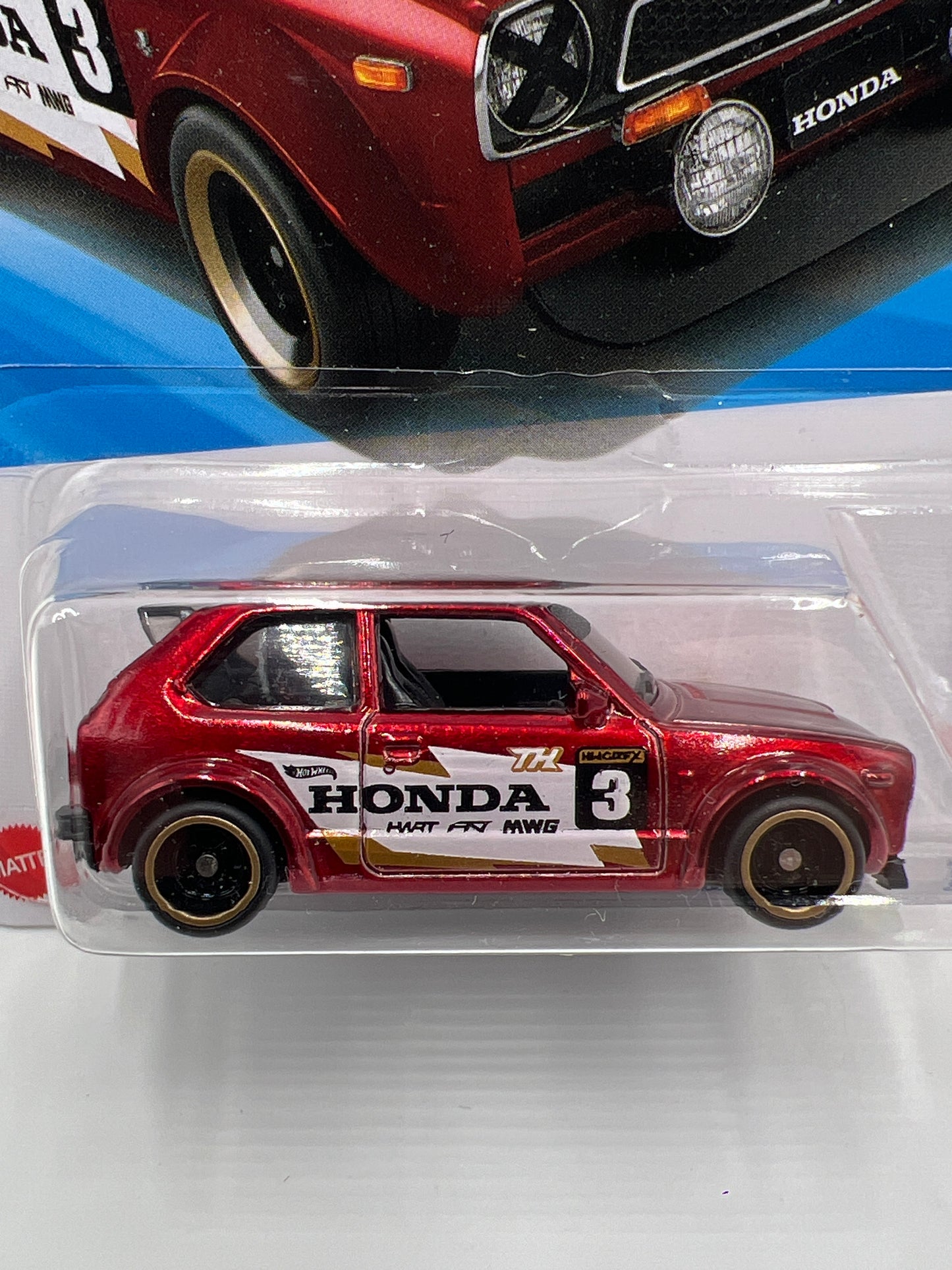 2025 Hot Wheels Super Treasure Hunt #231 73 Honda Civic Custom Red W/Protector