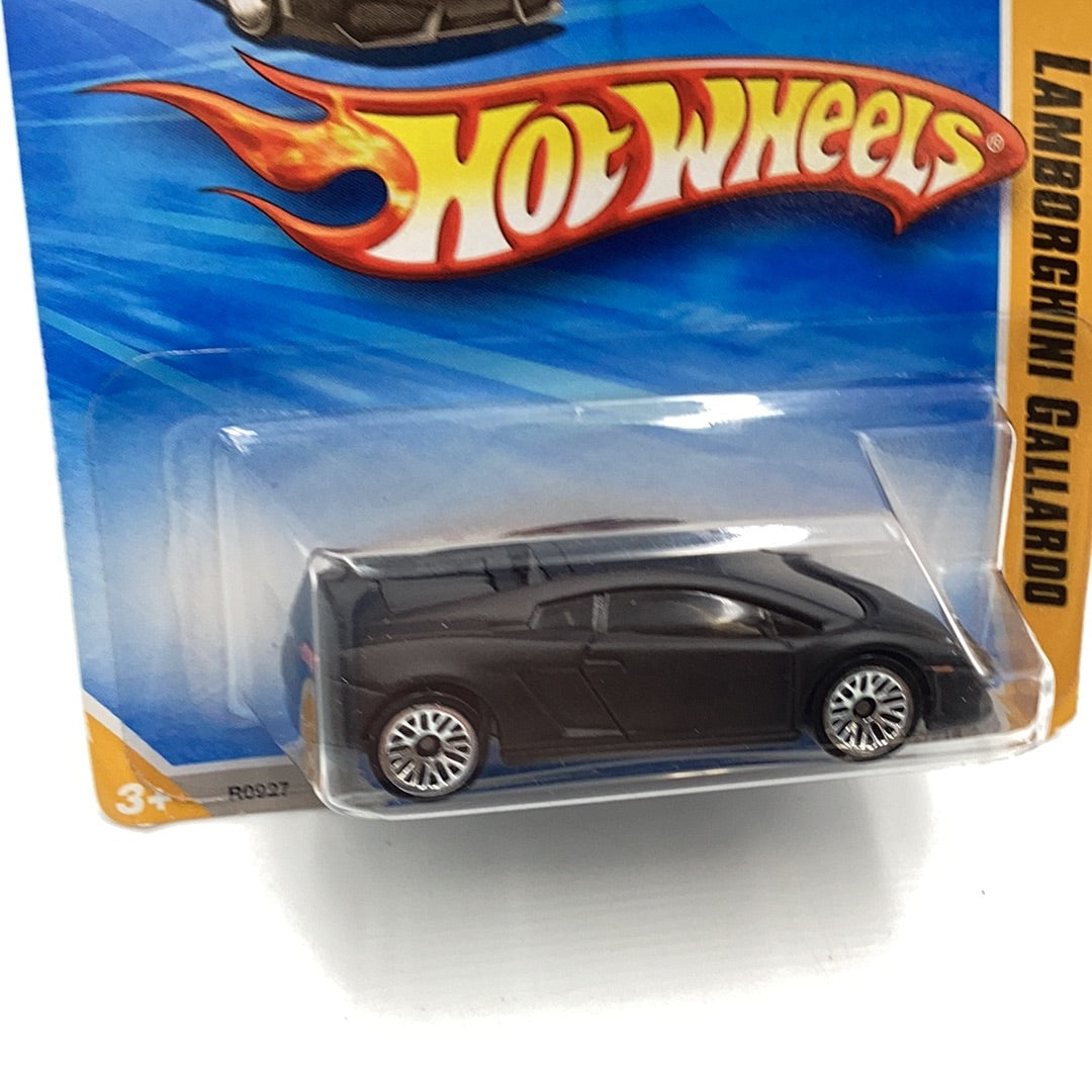 2010 Hot wheels #12 Lamborghini Gallardo LP 560-4 Black international short card 240C