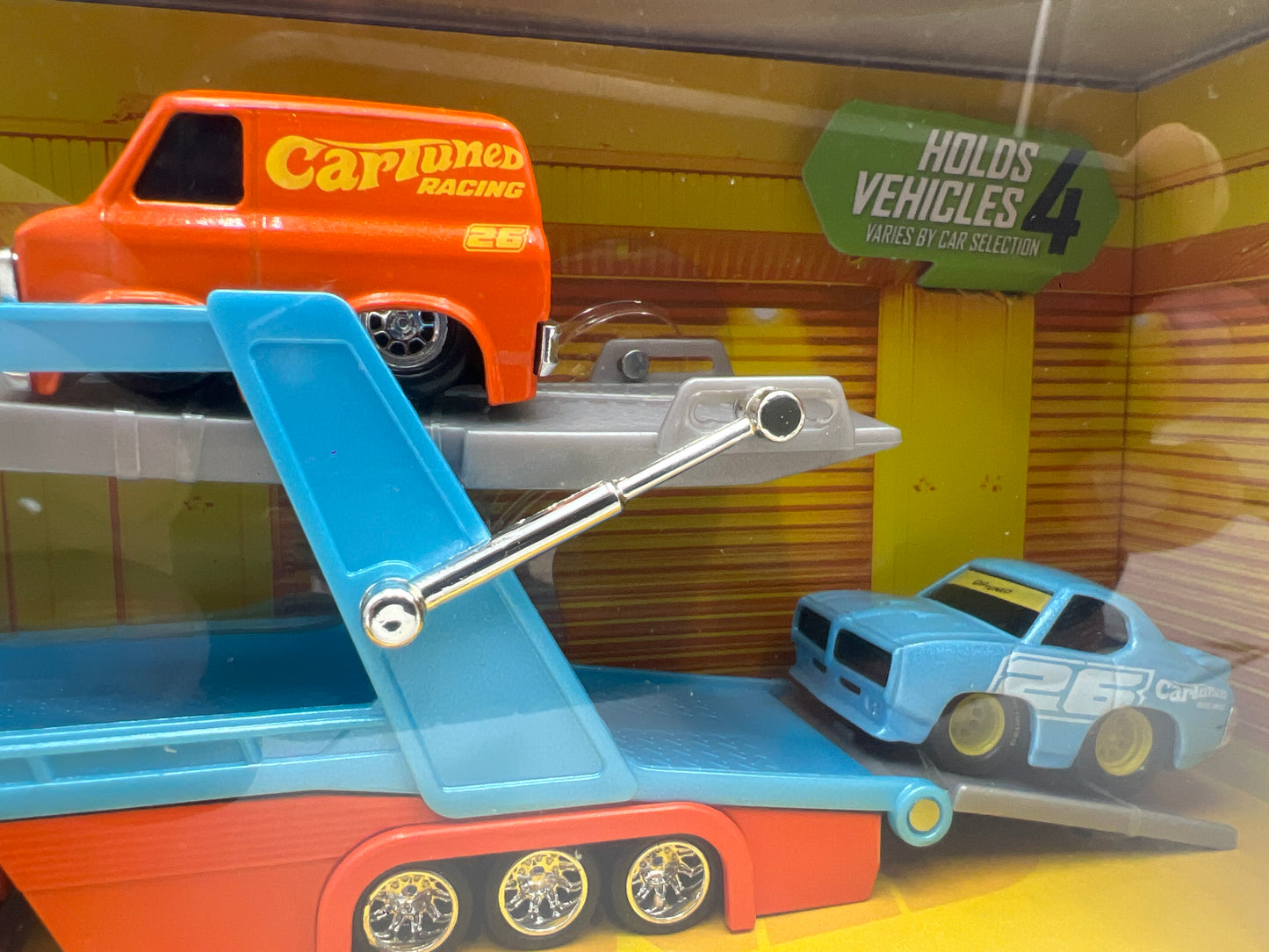 MGA Car Tuned Rigs Series 2 Custom Car Carrier W/69 Pontiac GTO Judge & 79 GMC Vandura