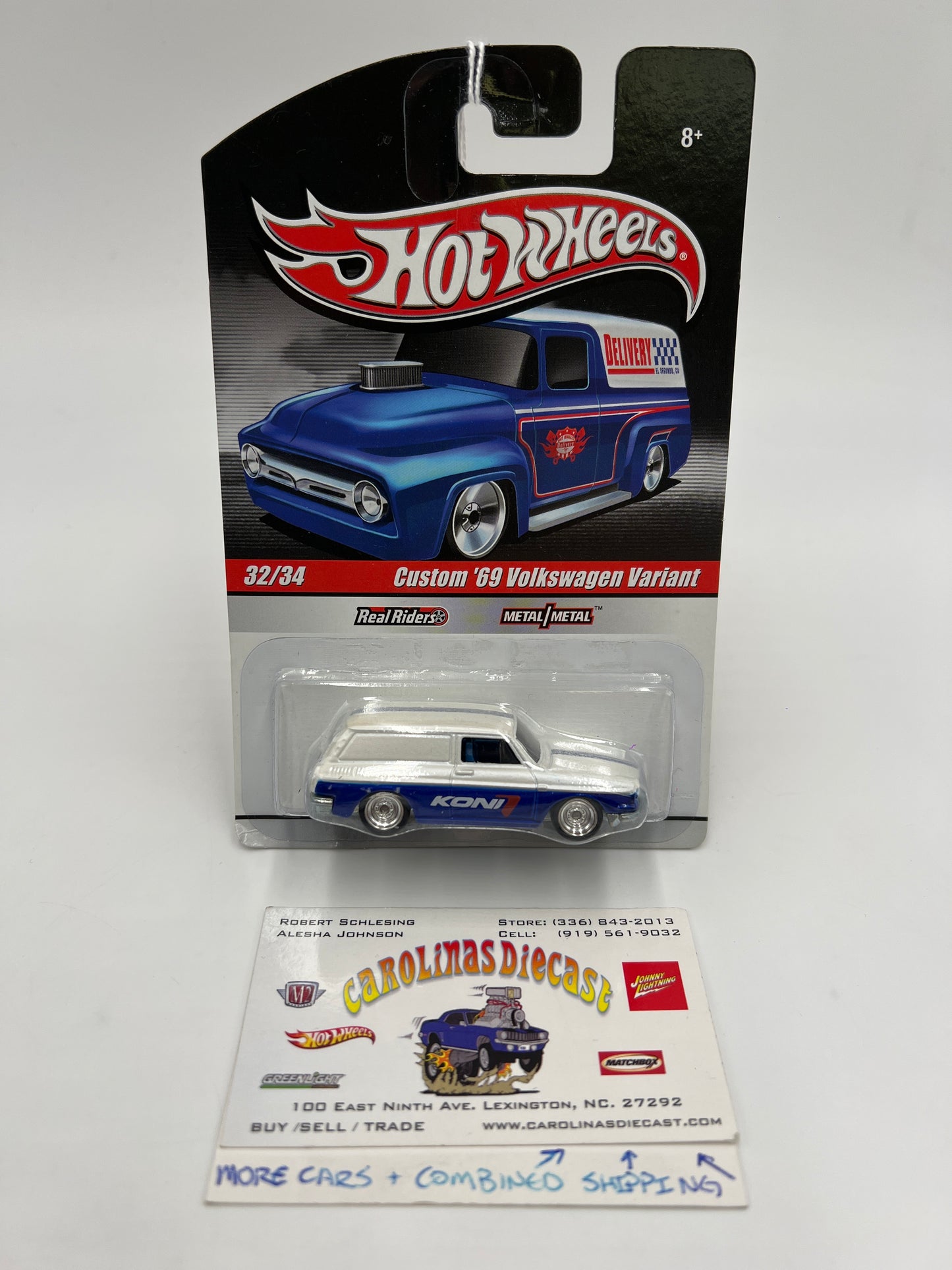 Hot Wheels Premium Delivery Series #32 Custom 69 Volkswagen Variant Koni Blue/White