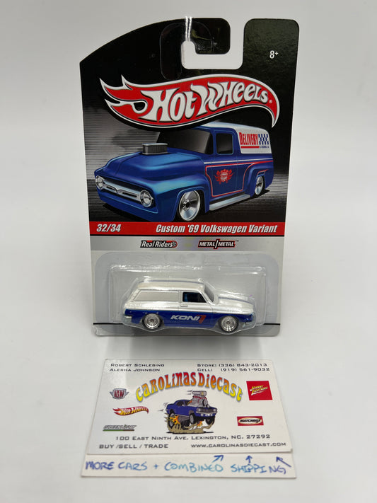 Hot Wheels Premium Delivery Series #32 Custom 69 Volkswagen Variant Koni Blue/White