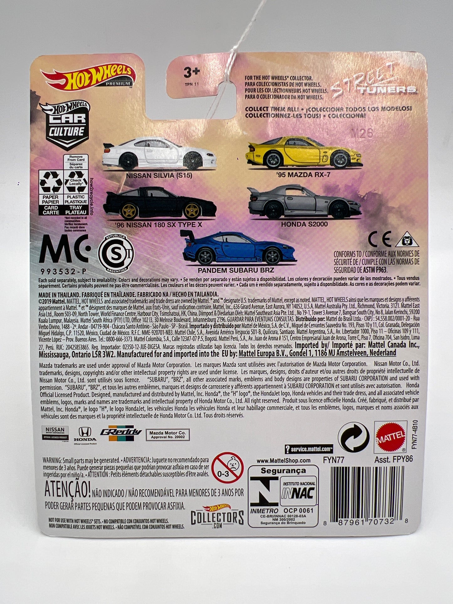 Hot Wheels Premium Street Tuners #4 Honda S2000 Silver W/Protector