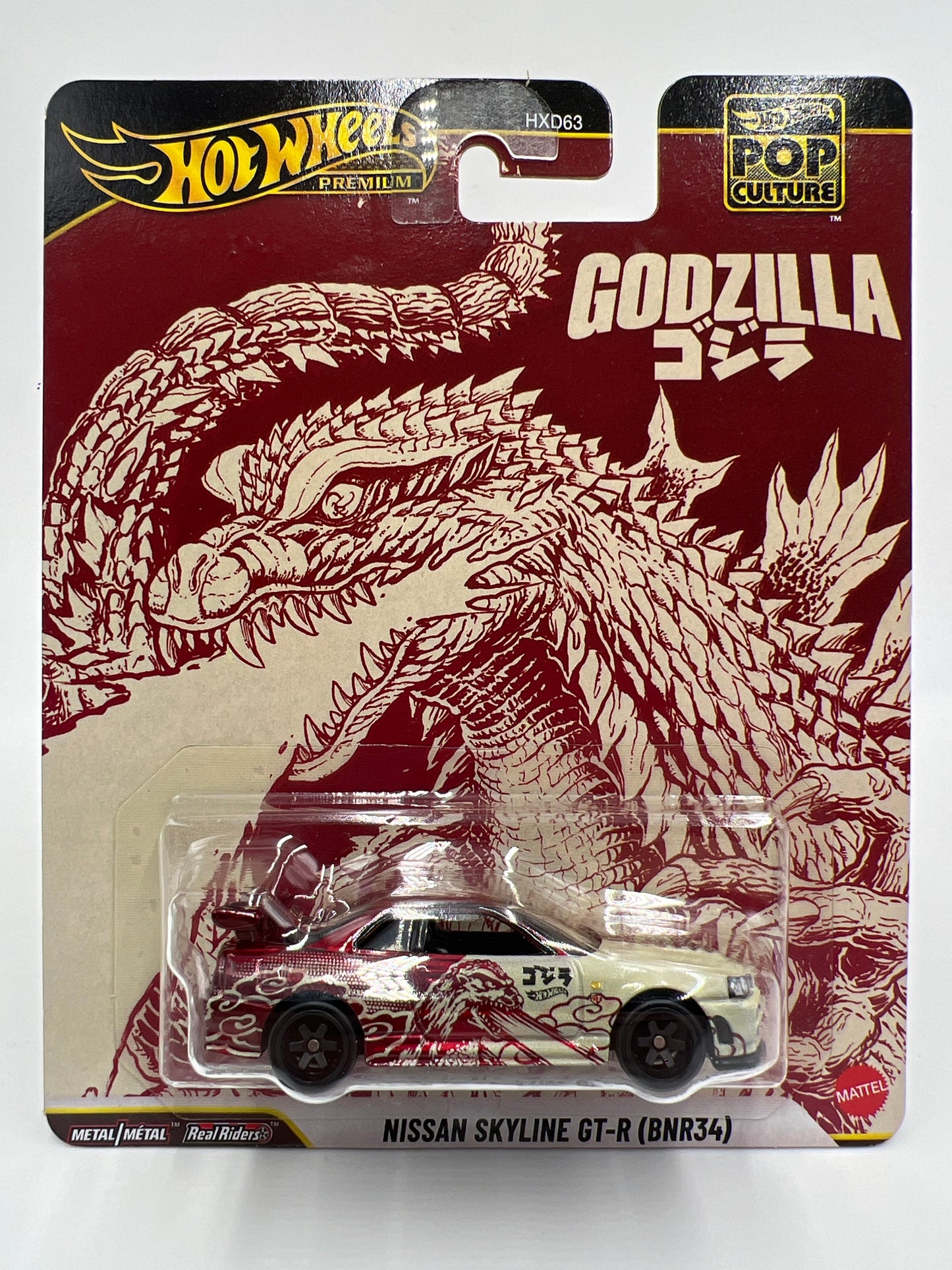 2025 Hot Wheels Premium Pop Culture Godzilla Nissan Skyline GT-R BNR34 W/Protector