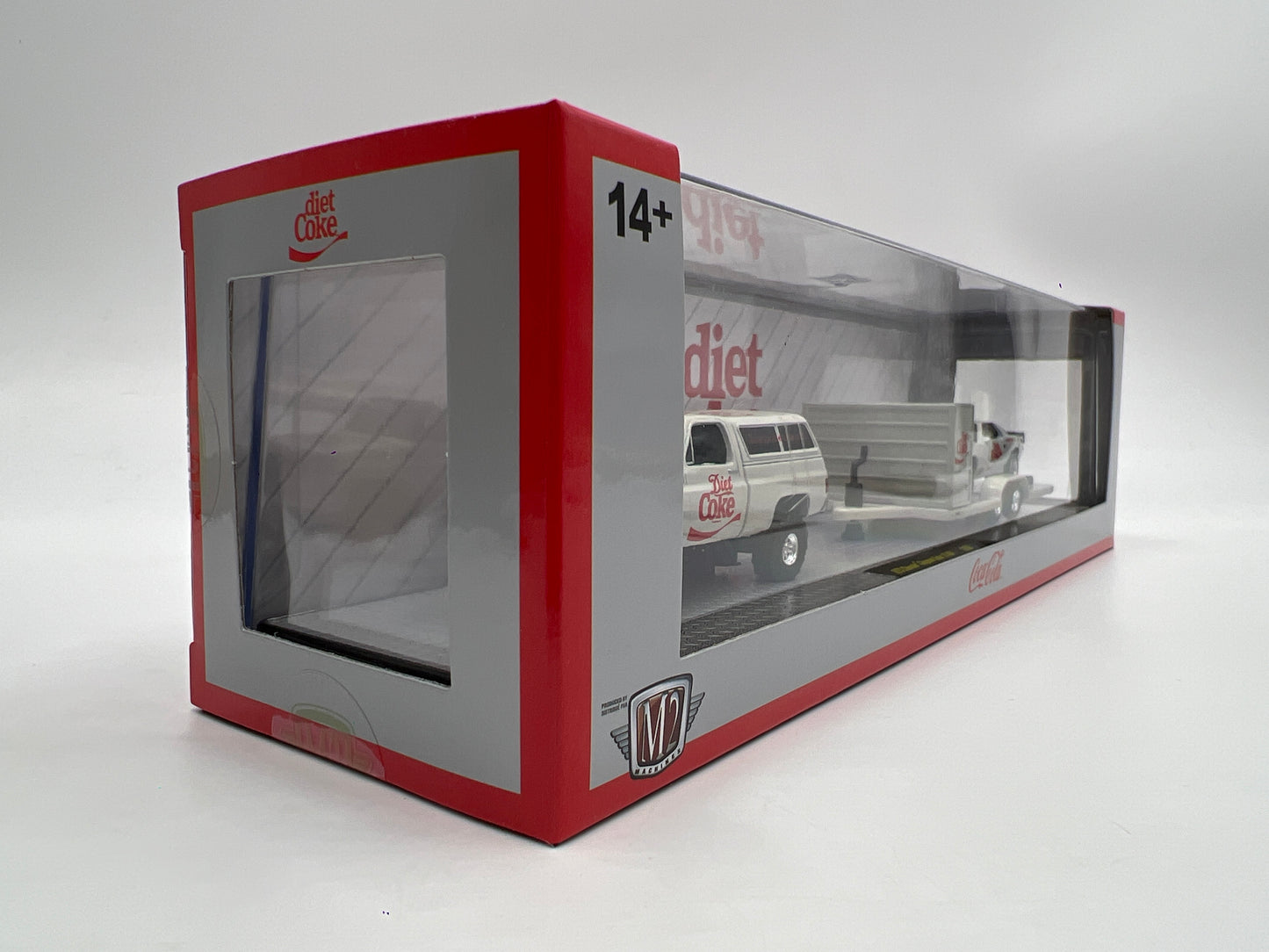 2025 M2 Machines Auto Haulers Diet Coke 1973 Chevrolet Cheyenne Super 10 4x4 & 1985 Chevrolet Camaro IROC-Z TW39