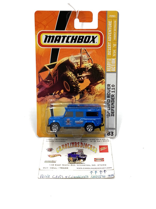 Matchbox #83 97 Land Rover Defender 110 blue 214A