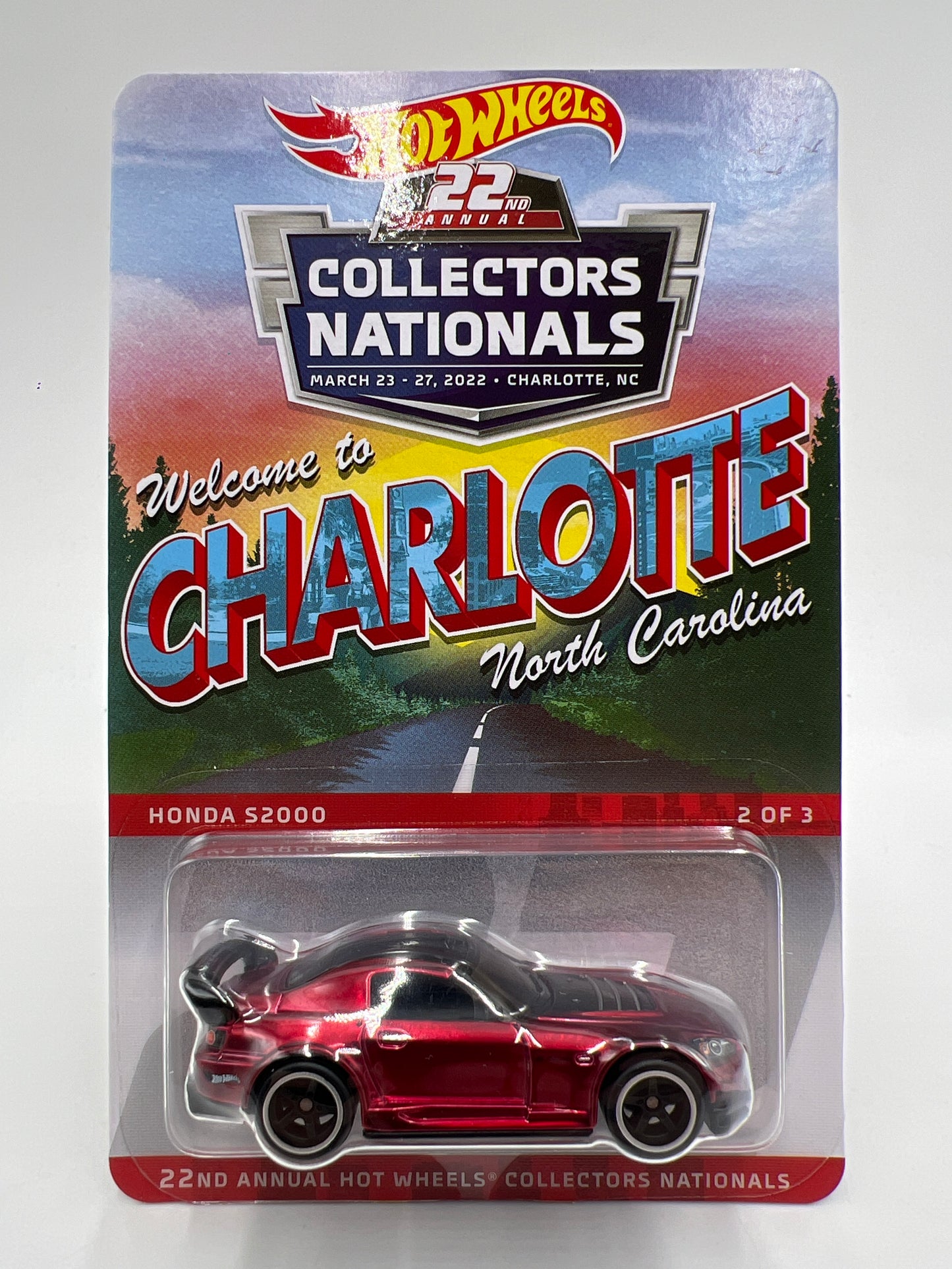 2022 Hot Wheels 22th Annual Collectors Nationals Charlotte 2949/6200 Honda S2000 Red W/Protector