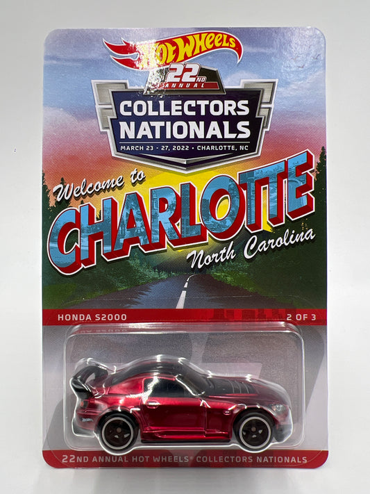 2022 Hot Wheels 22th Annual Collectors Nationals Charlotte 2949/6200 Honda S2000 Red W/Protector