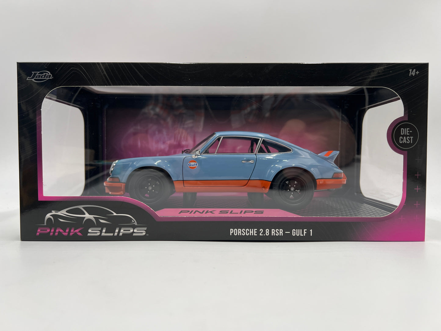 Jada 1:18 Scale Pink Slips Porsche 911 2.8 RSR Gulf 1 Blue/Orange