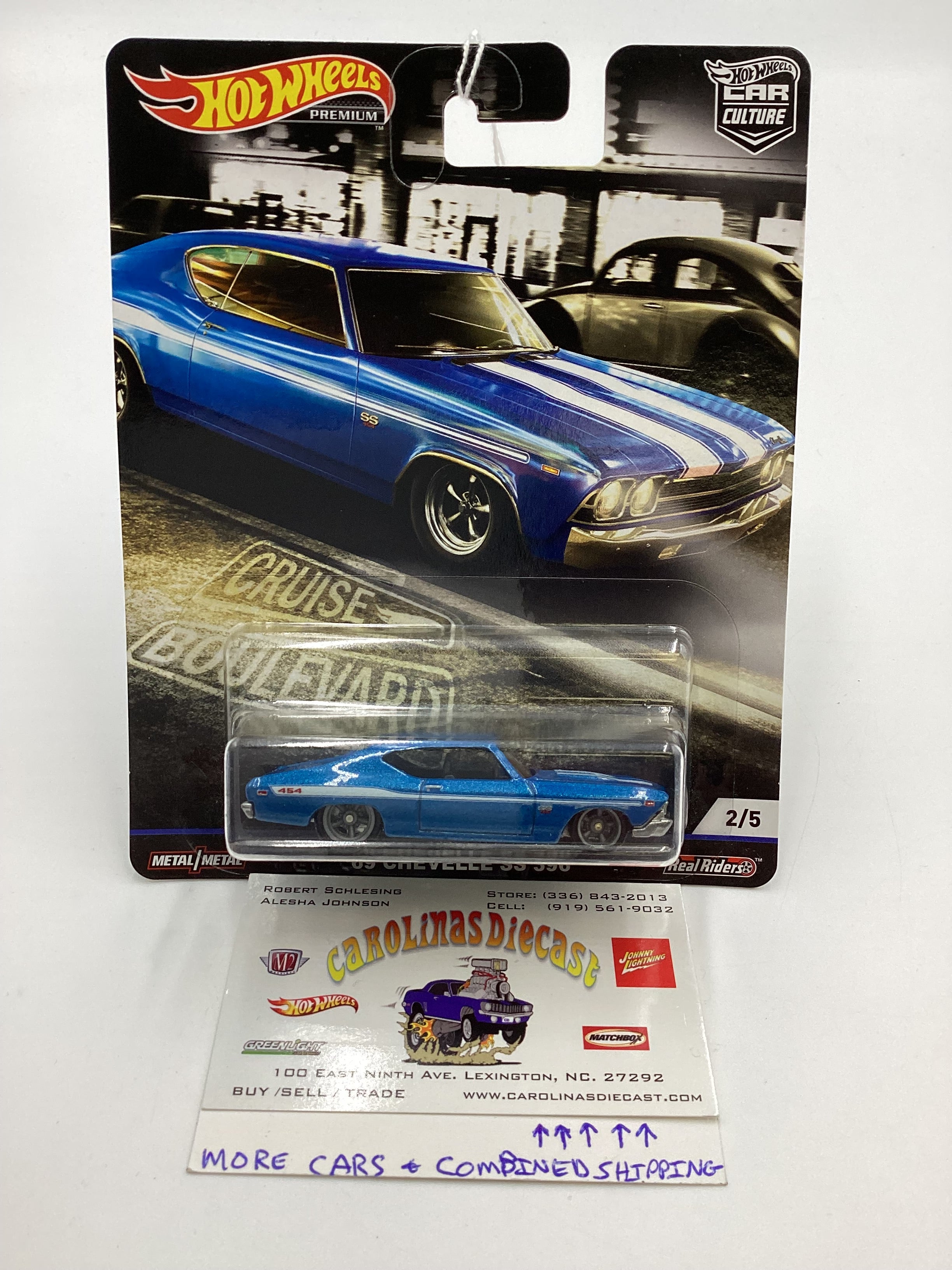 Hot Wheels Car Culture Cruise Boulevard 69 Chevelle SS 396 Blue