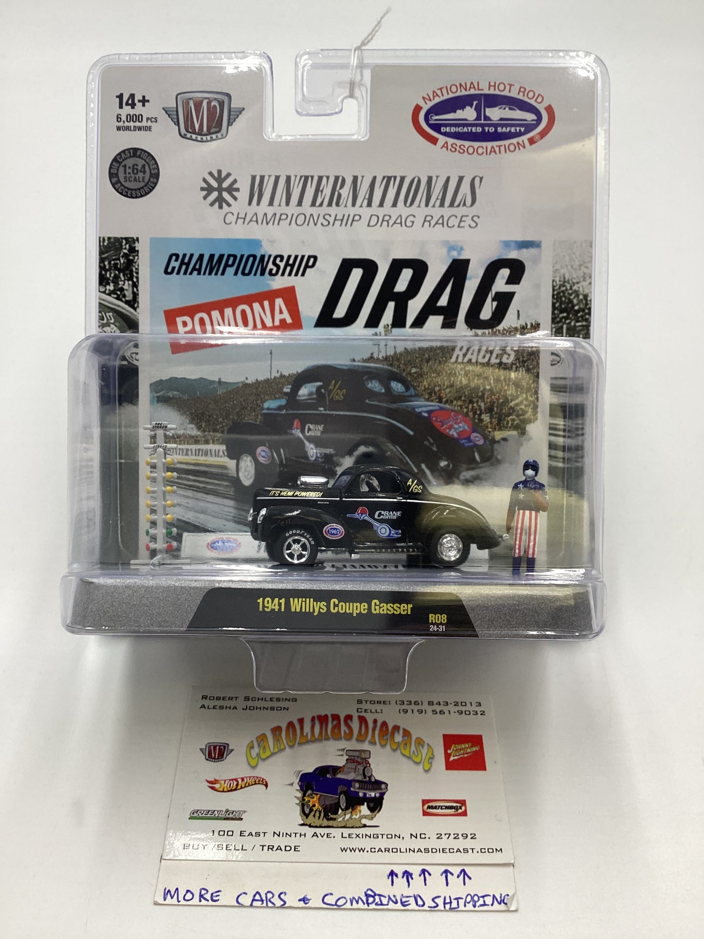 2024 M2 Machines Diorama NHRA 1941 Willy’s Coupe Gasser Black R08 195G