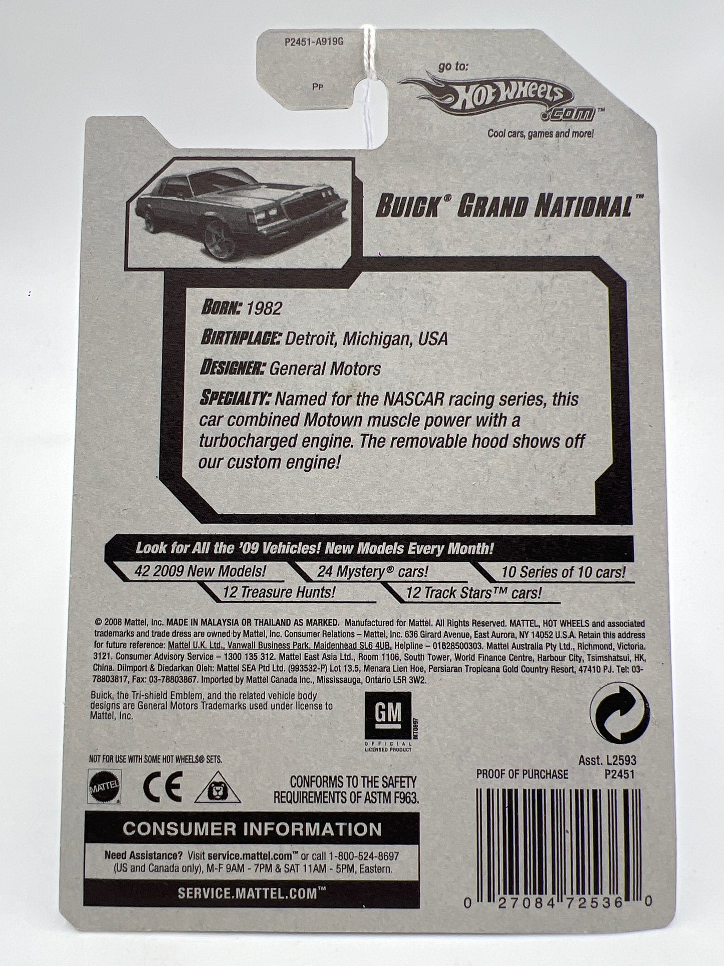 2009 Hot Wheels Faster Than Ever #131 Buick Grand National Gray 43F