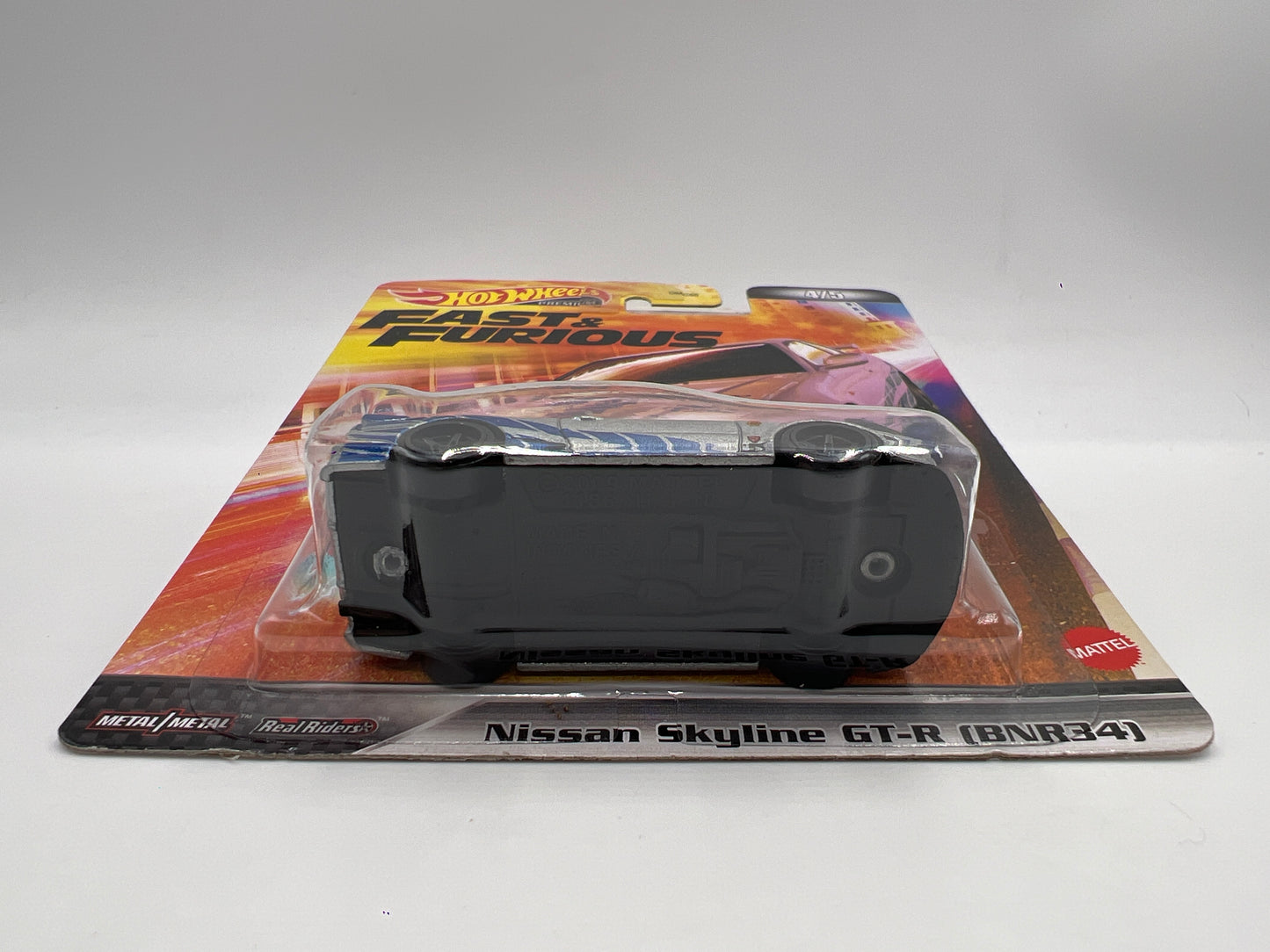 Hot Wheels Premium Fast & Furious #4 Nissan Skyline GT-R BNR34 Silver/Blue W/Protector