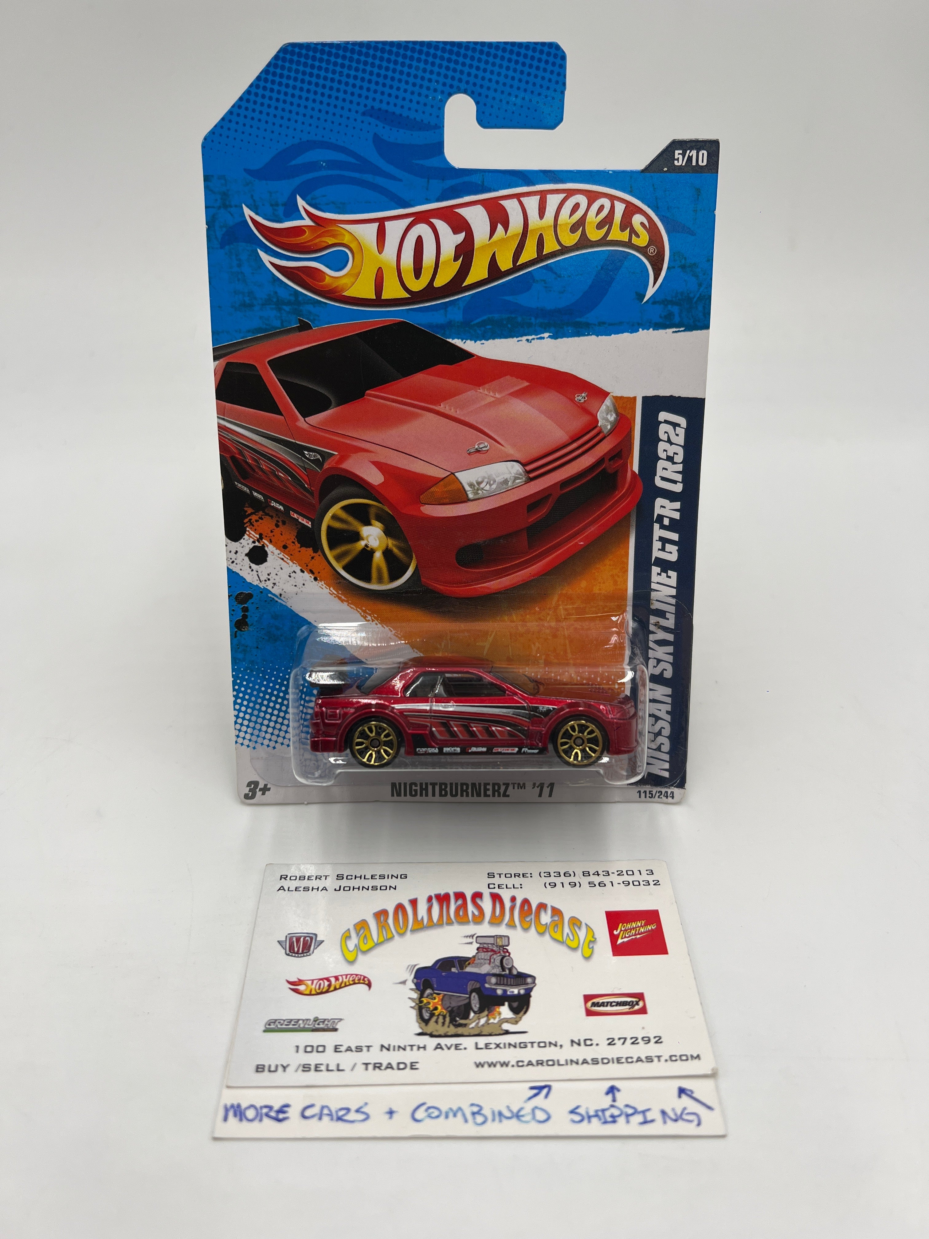 2011 Hot Wheels Nightburnerz #115 Nissan Skyline GT-R R32 Red W