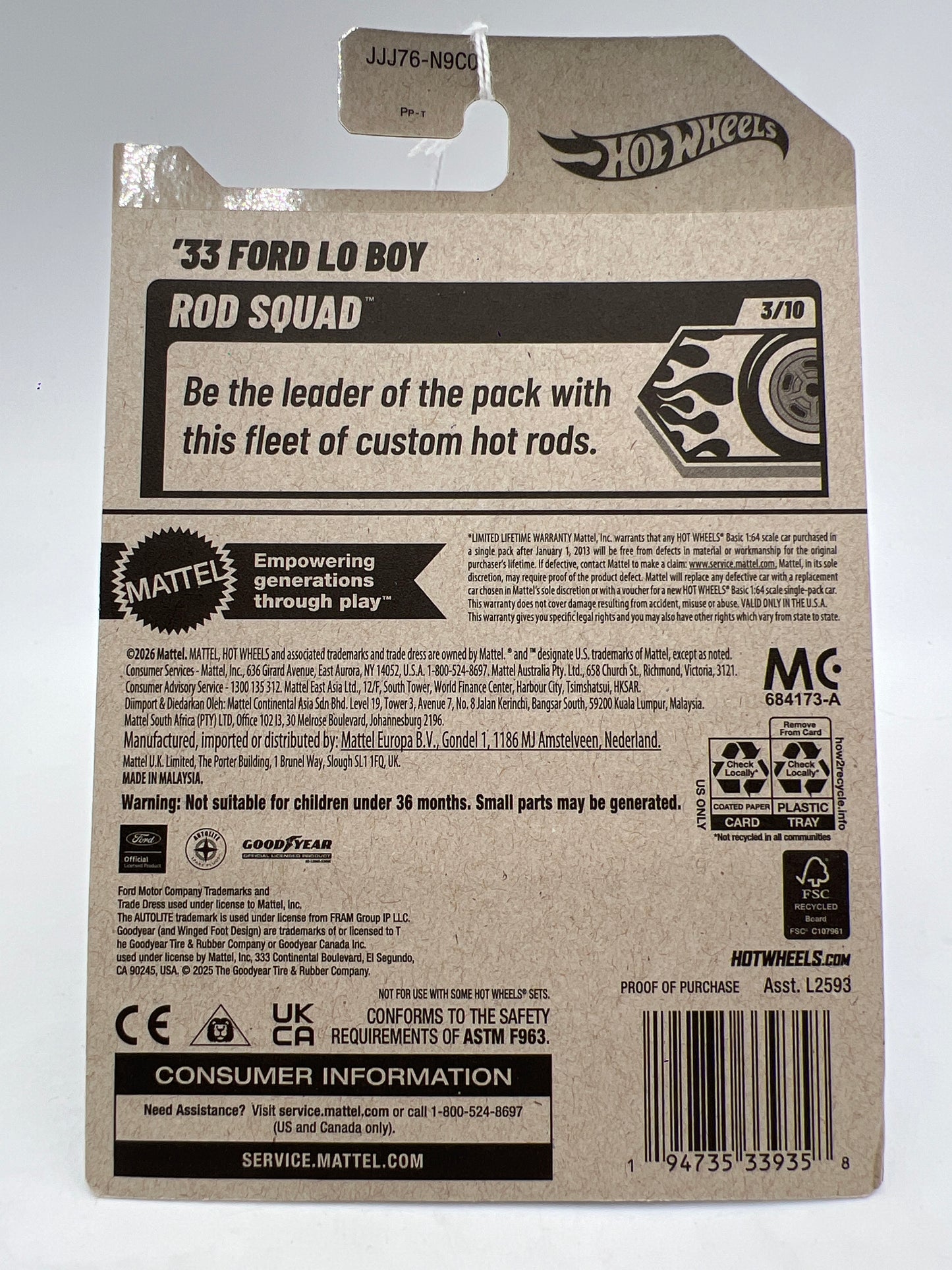 2026 Hot Wheels F Case #119 33 Ford Lo Boy Light Blue